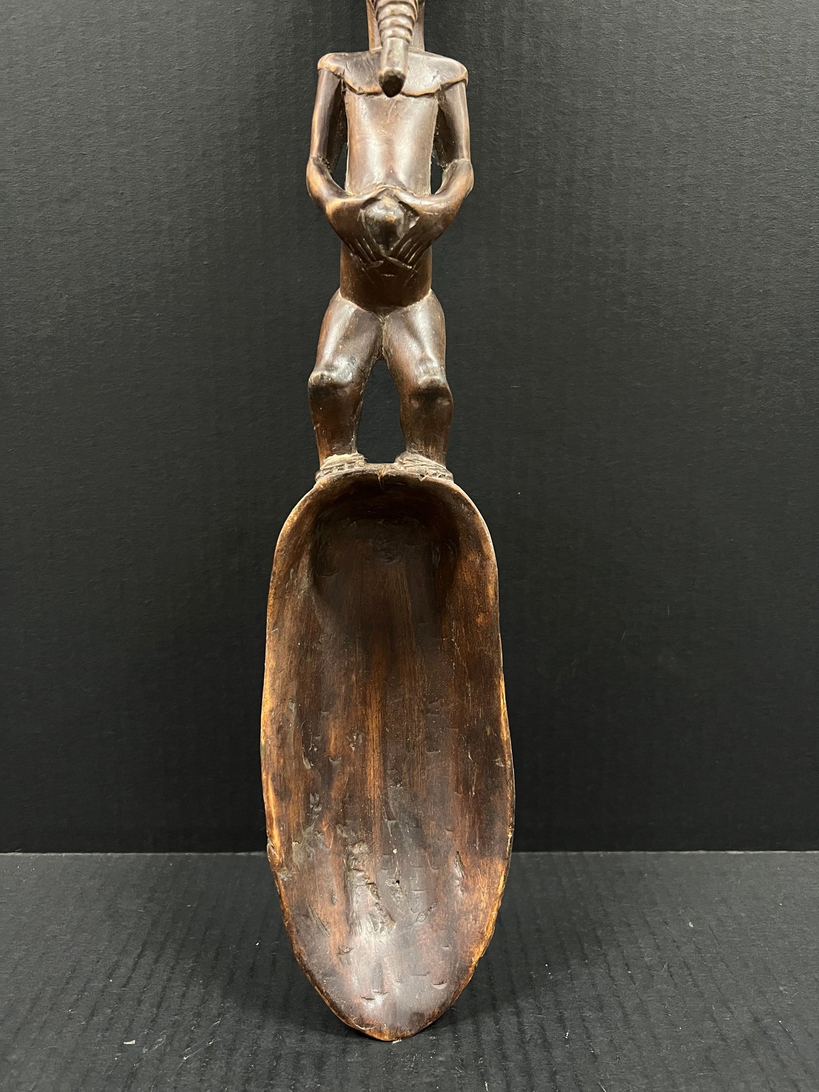 African Tribal Art Carved Wood Baule Spoon - 3
