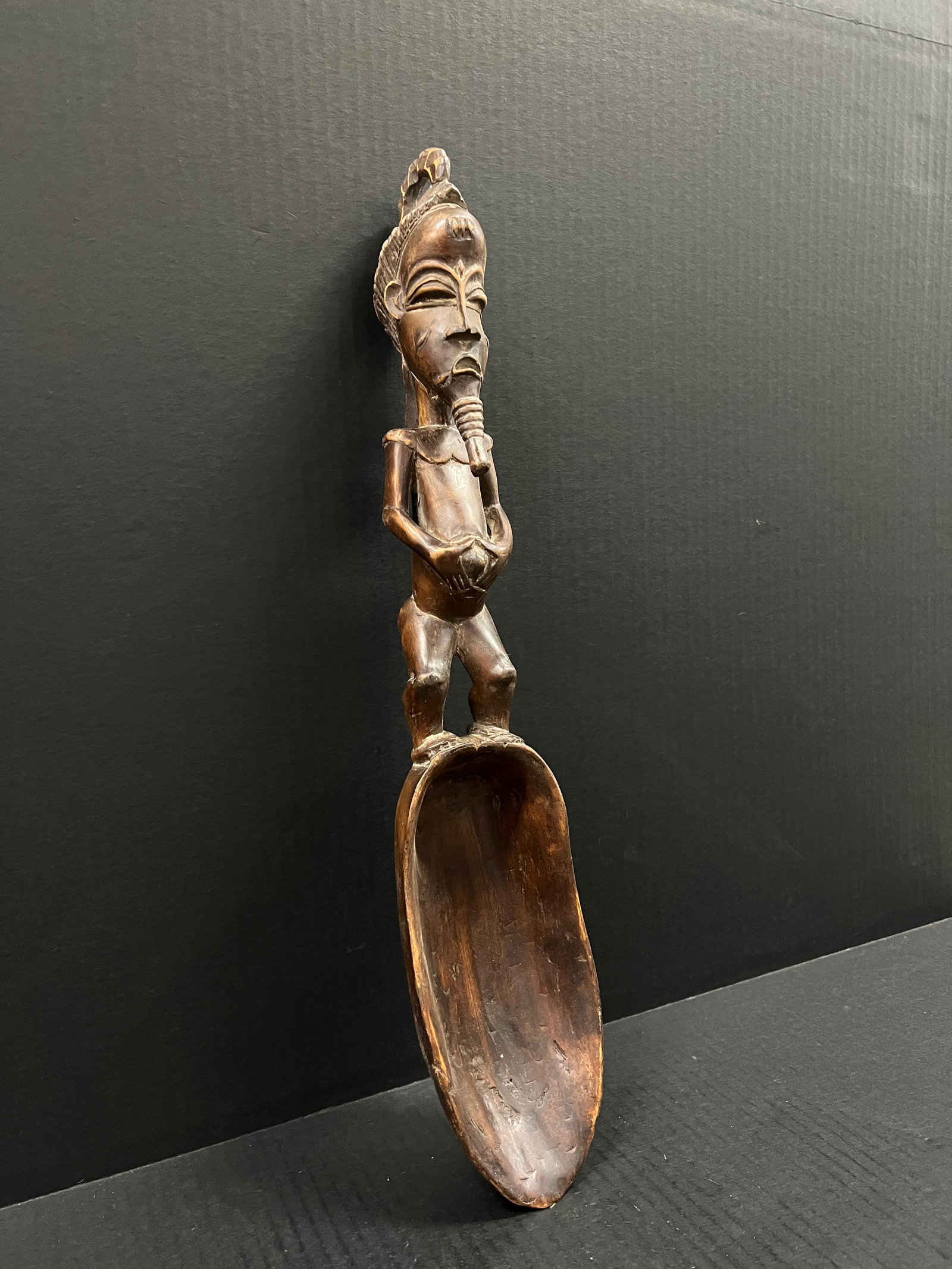African Tribal Art Carved Wood Baule Spoon - 4