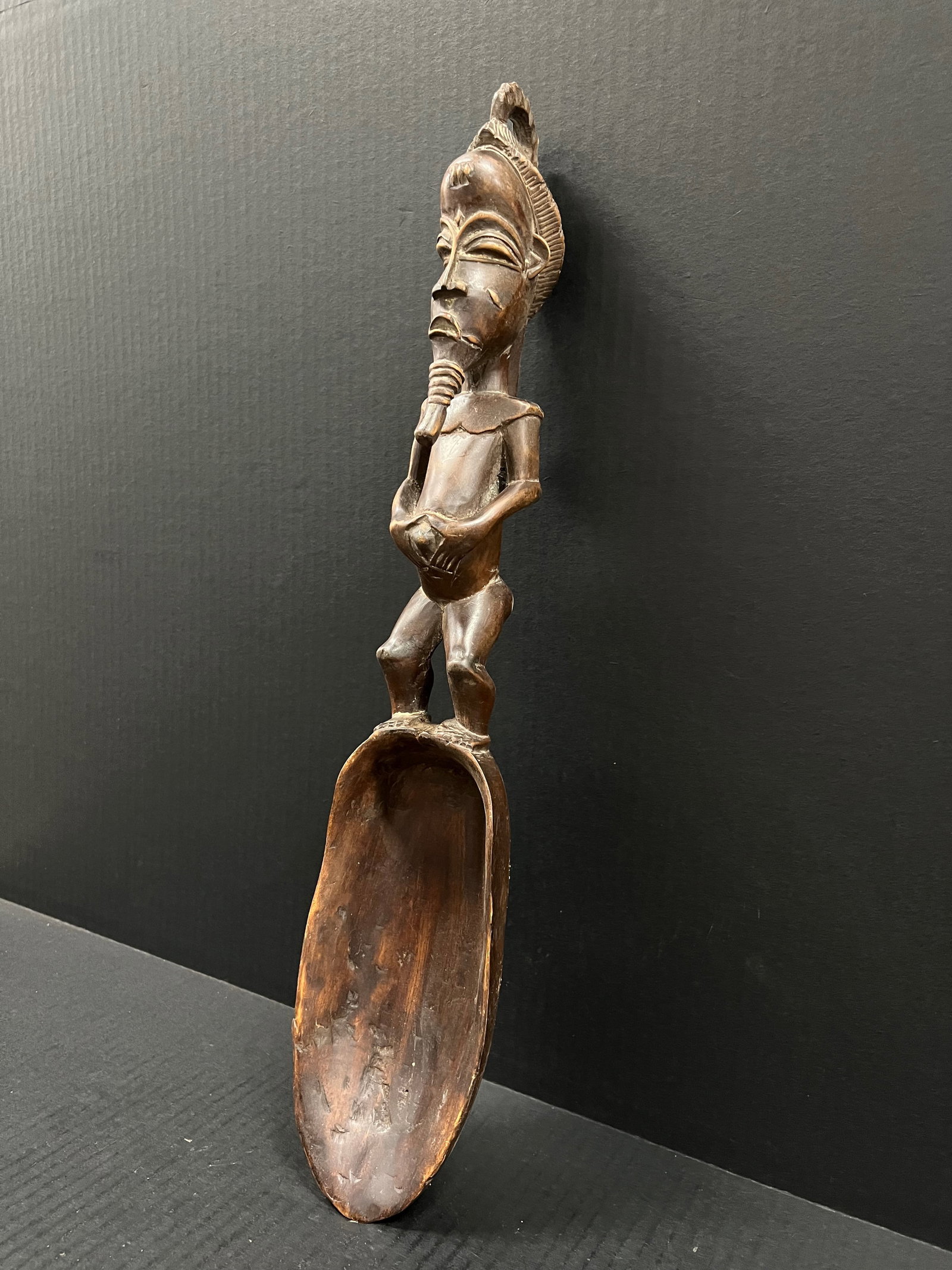 African Tribal Art Carved Wood Baule Spoon - 5