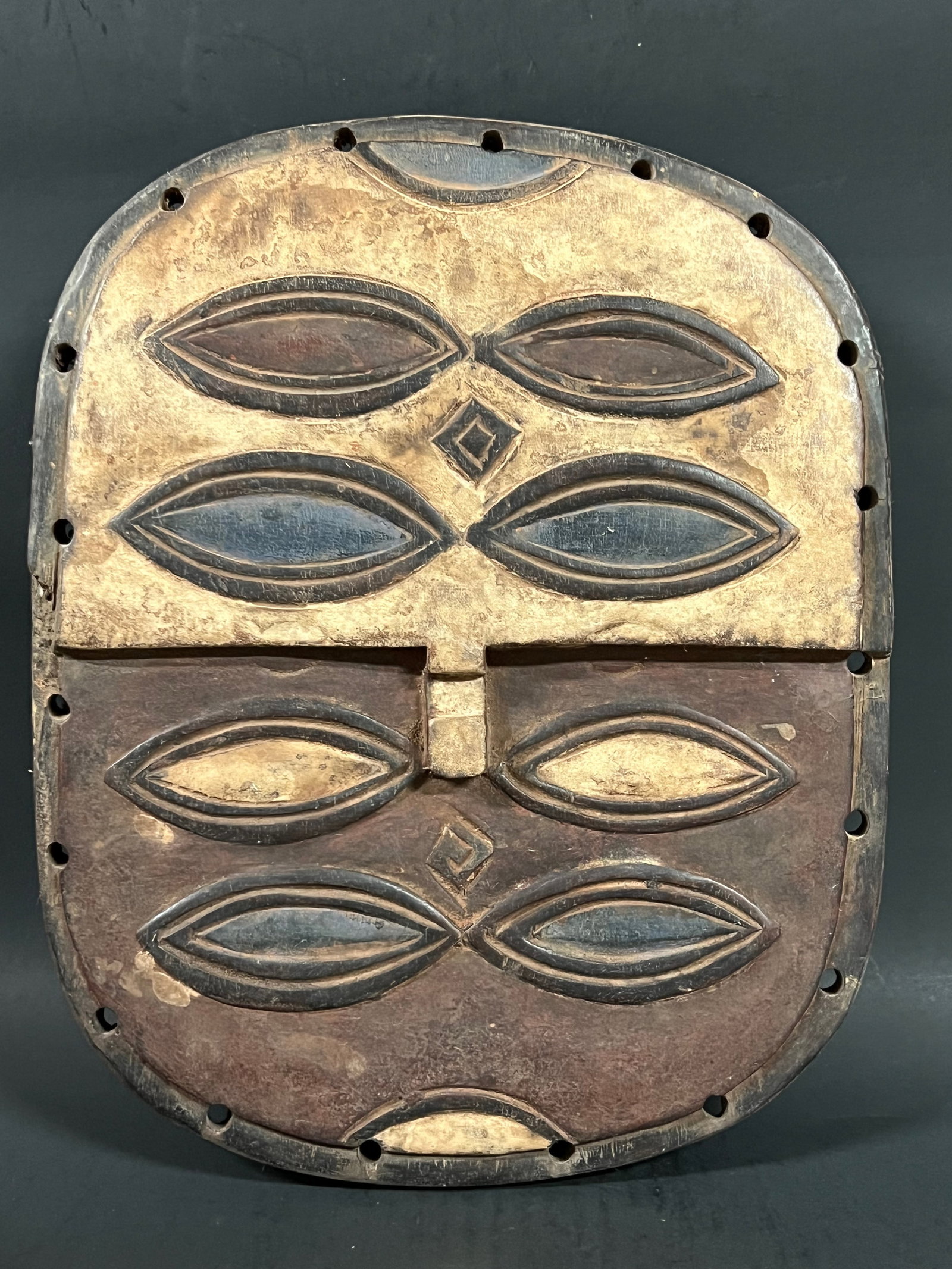 African Tribal Art Carved Wood Teke Mask: Title: Teke Mask Date/Period: Late 20th Century Materials: Wood Size: 13" h x 11" w Reserve: $80.00 Shipping: Domestic: Flat-rate of $30.00 to anywhere within the contiguous U.S. International: Foreig