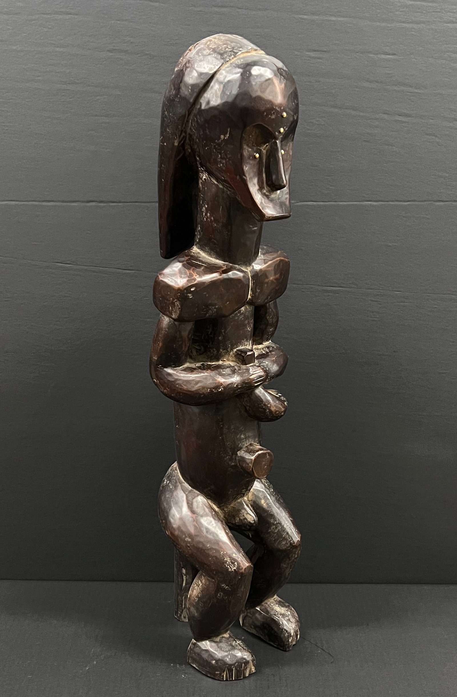 African Tribal Art Carved Wood Fang Statue - 3