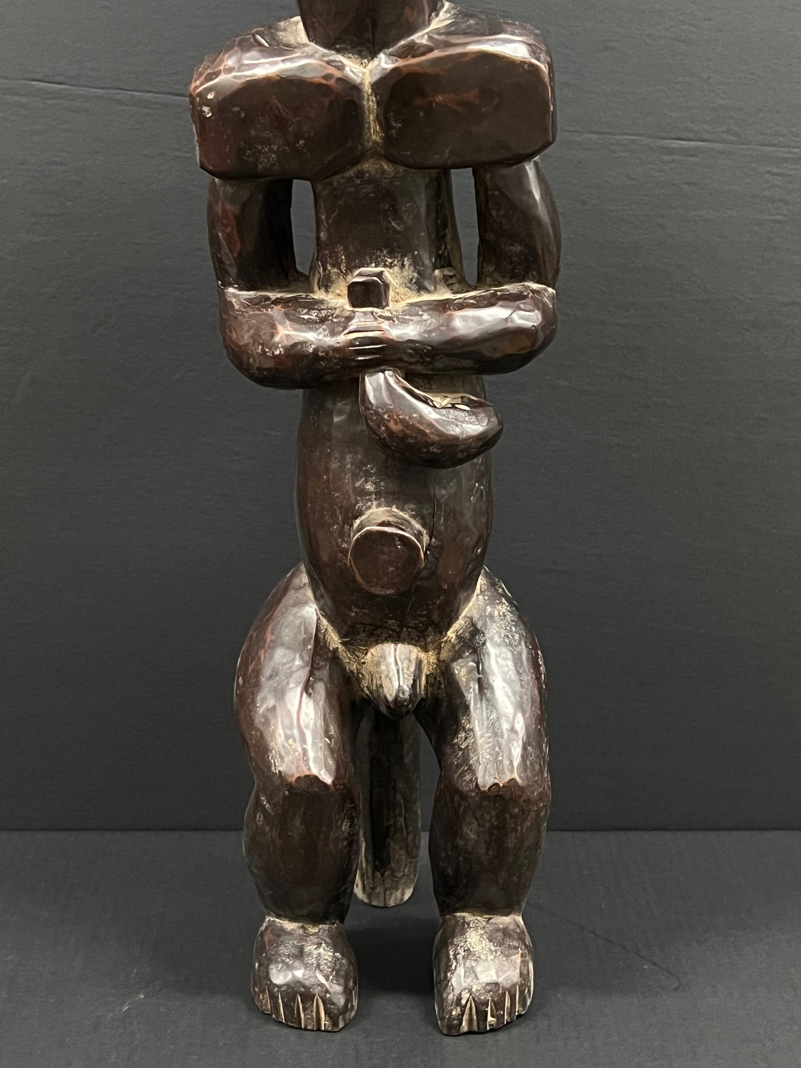 African Tribal Art Carved Wood Fang Statue - 4