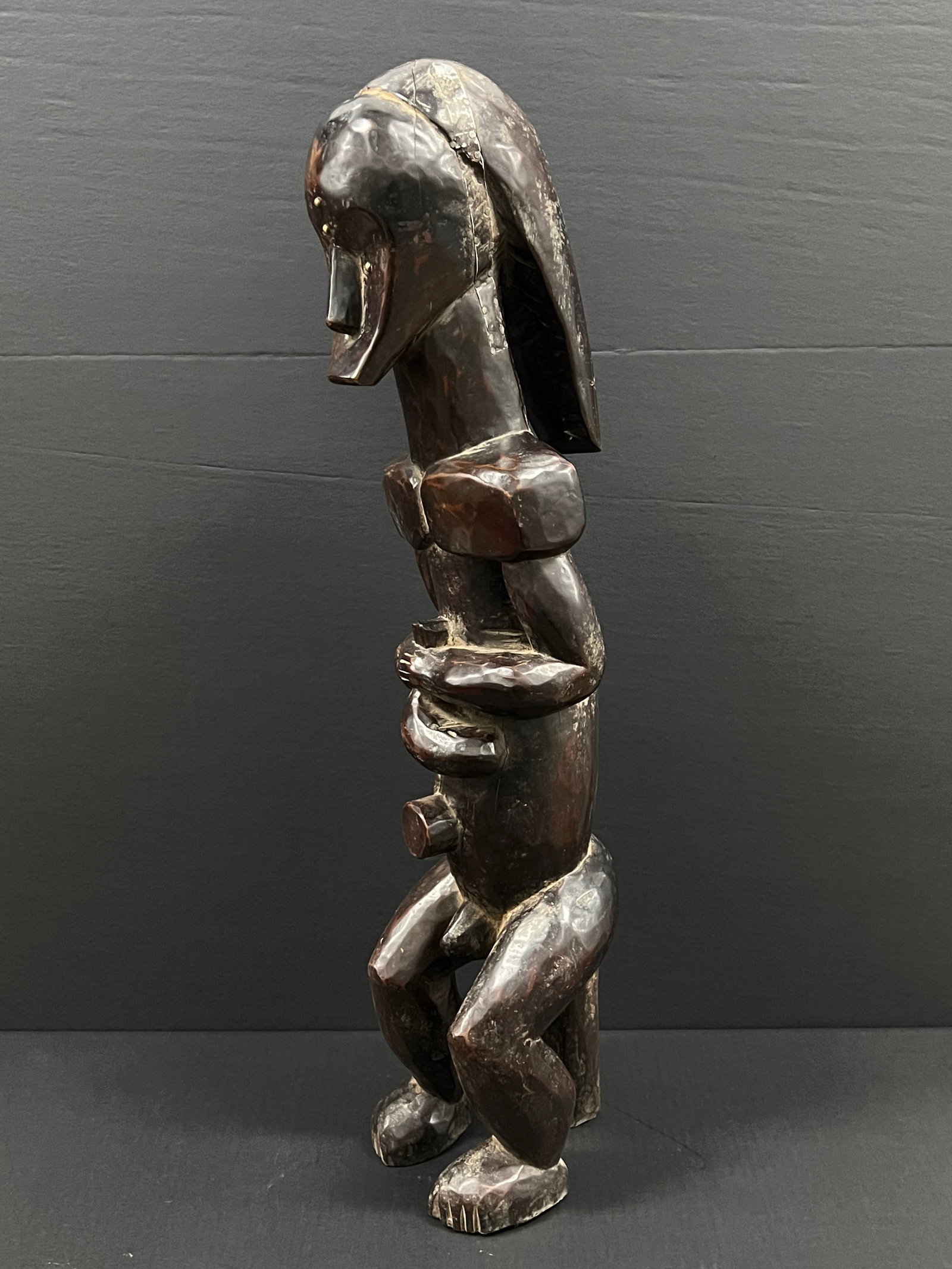African Tribal Art Carved Wood Fang Statue - 6