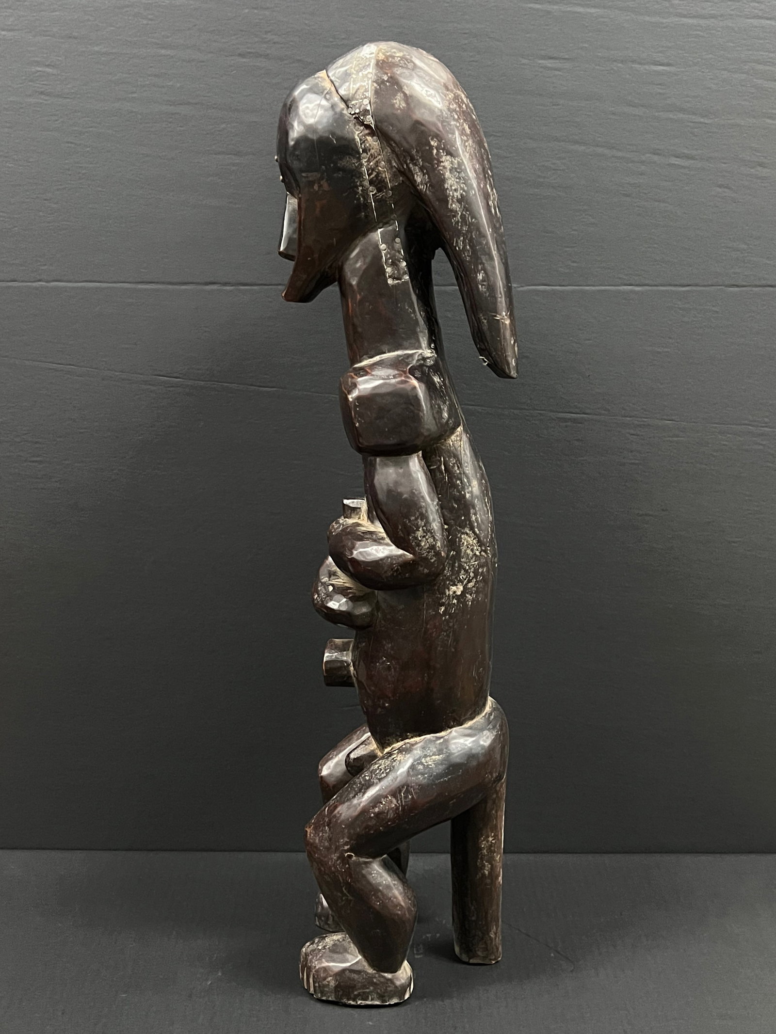 African Tribal Art Carved Wood Fang Statue - 7