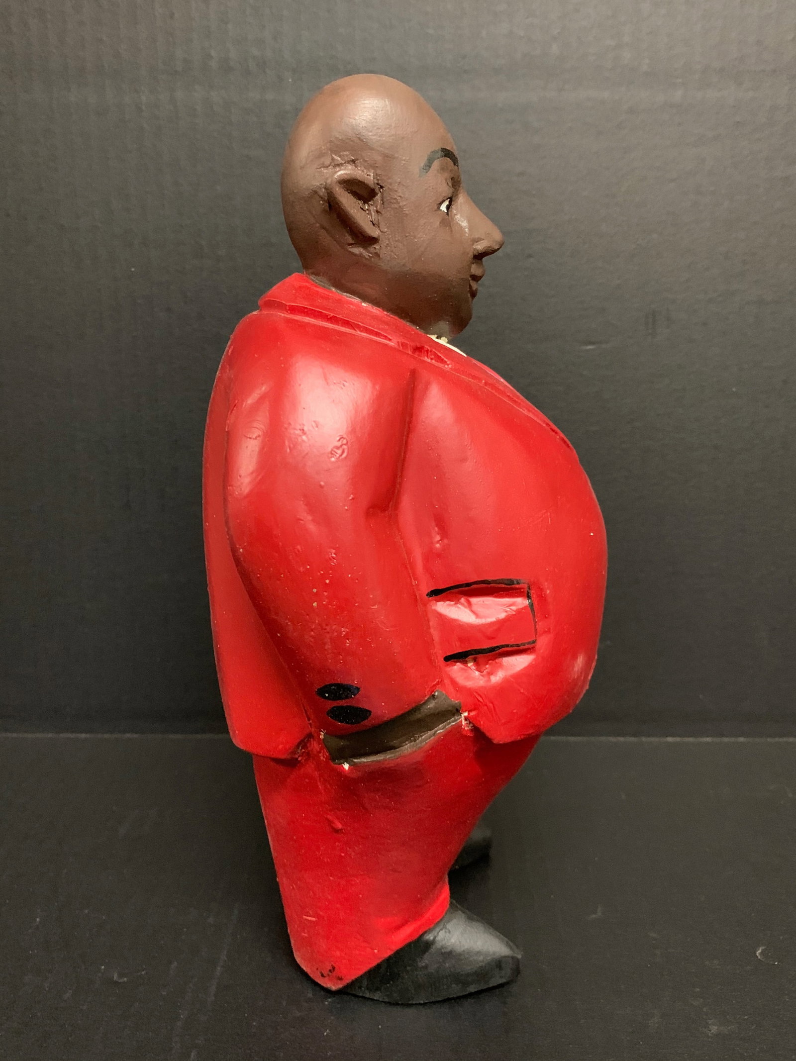 African Tribal Art Carved Wood Colonial Male Statue - 3