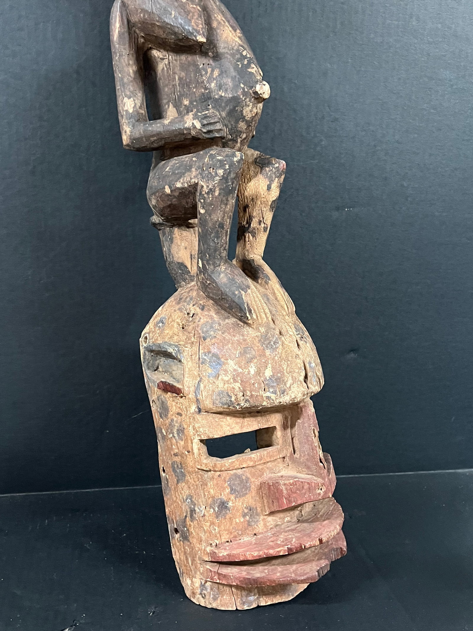 African Tribal Art Carved Wood Dogon Mask - 7