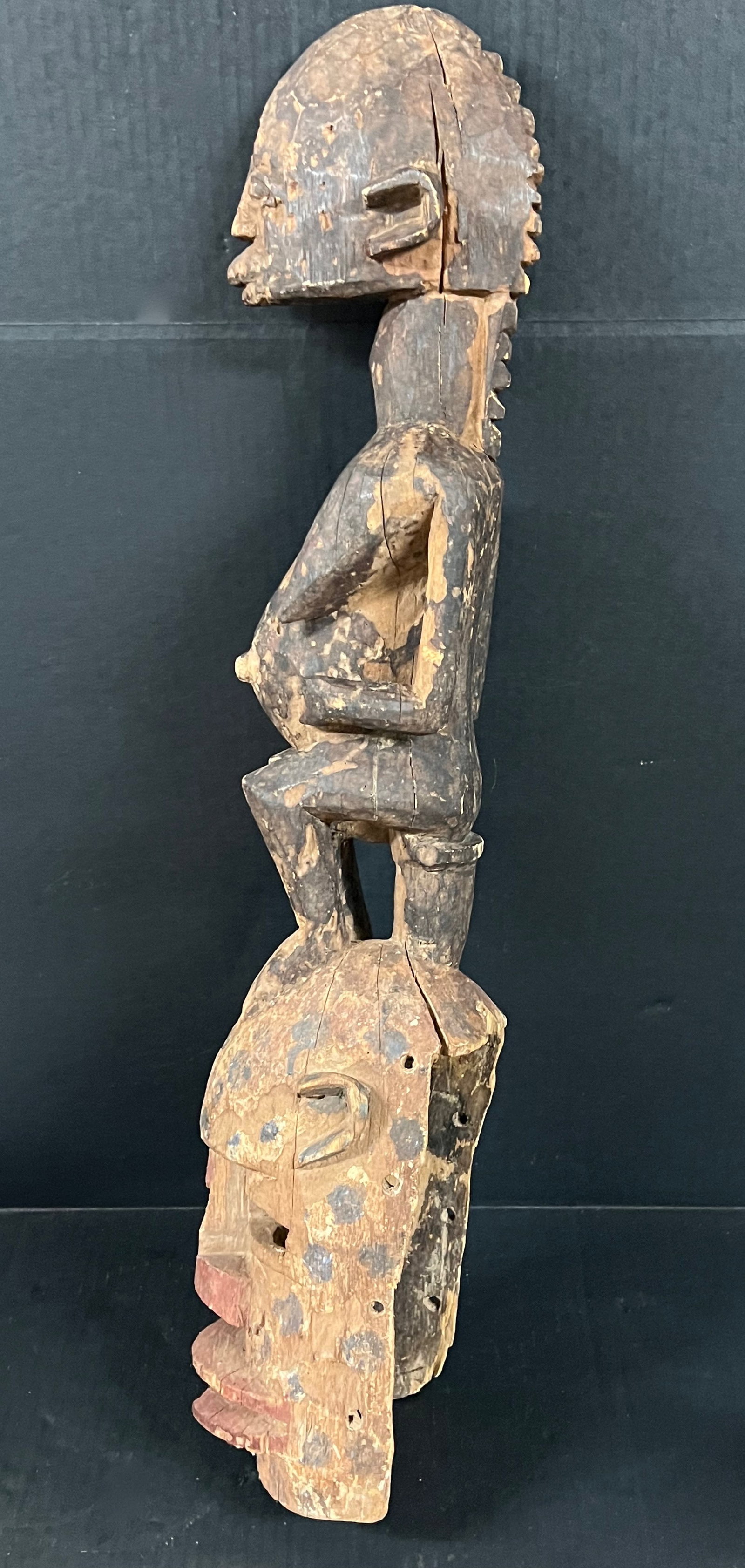 African Tribal Art Carved Wood Dogon Mask - 8