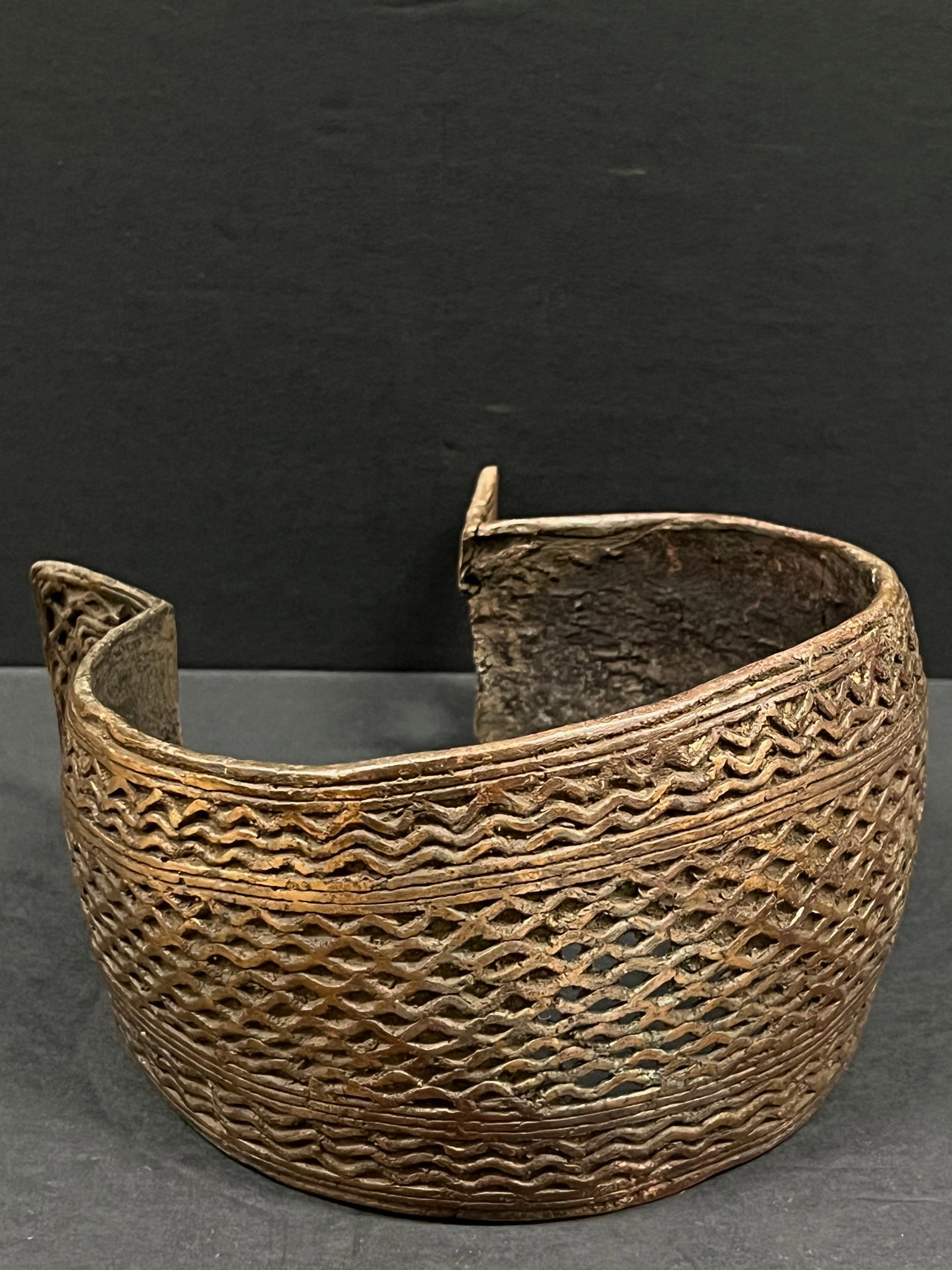 African Tribal Art Bronze Nigerian Currency: Title: Bronze Nigerian Currency Date/Period: Late 20th Century Materials: Bronze Size: 8" h x 8" w Reserve: $100.00 Shipping: Domestic: Flat-rate of $30.00 to anywhere within the contiguous U.S. Inter