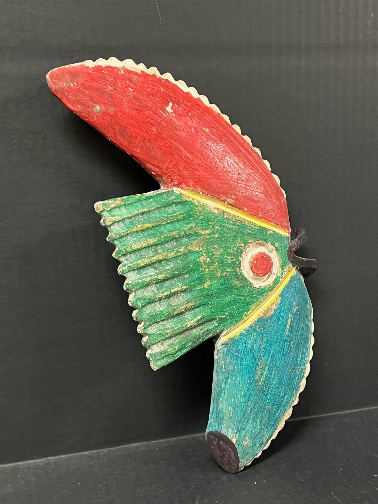 African Tribal Art Carved Wood Bozo Bird Sculpture - 2