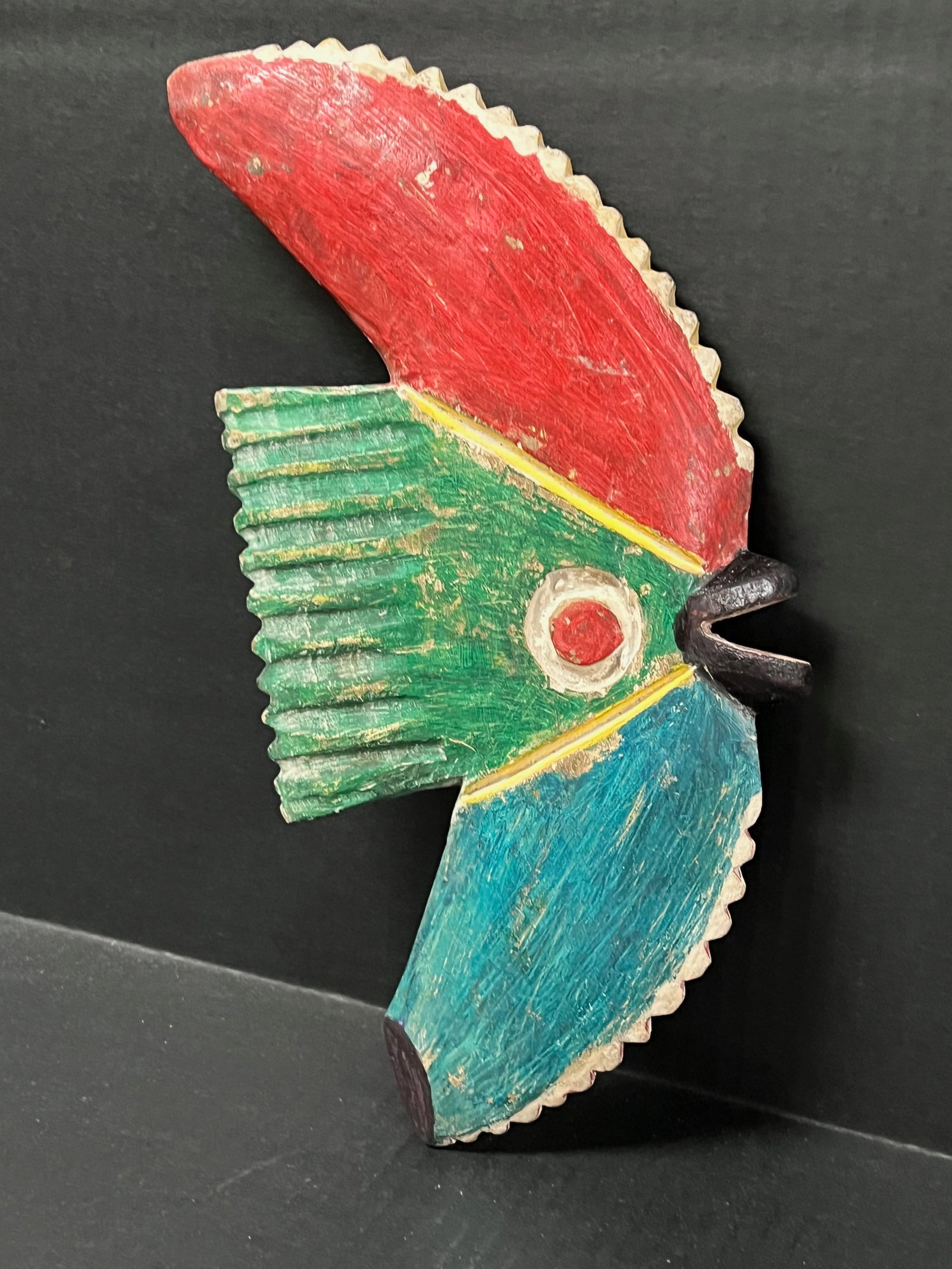 African Tribal Art Carved Wood Bozo Bird Sculpture - 3