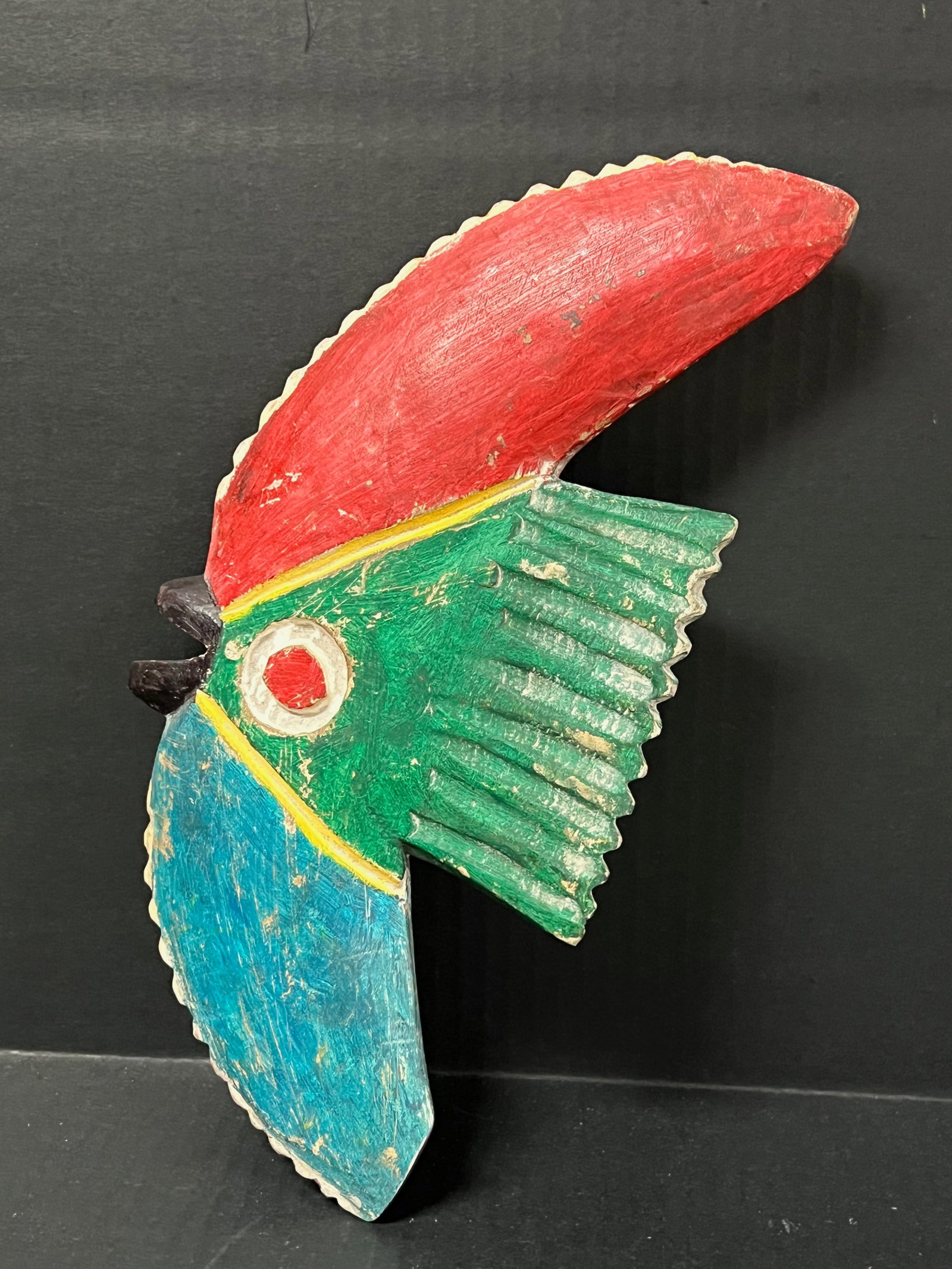 African Tribal Art Carved Wood Bozo Bird Sculpture - 4