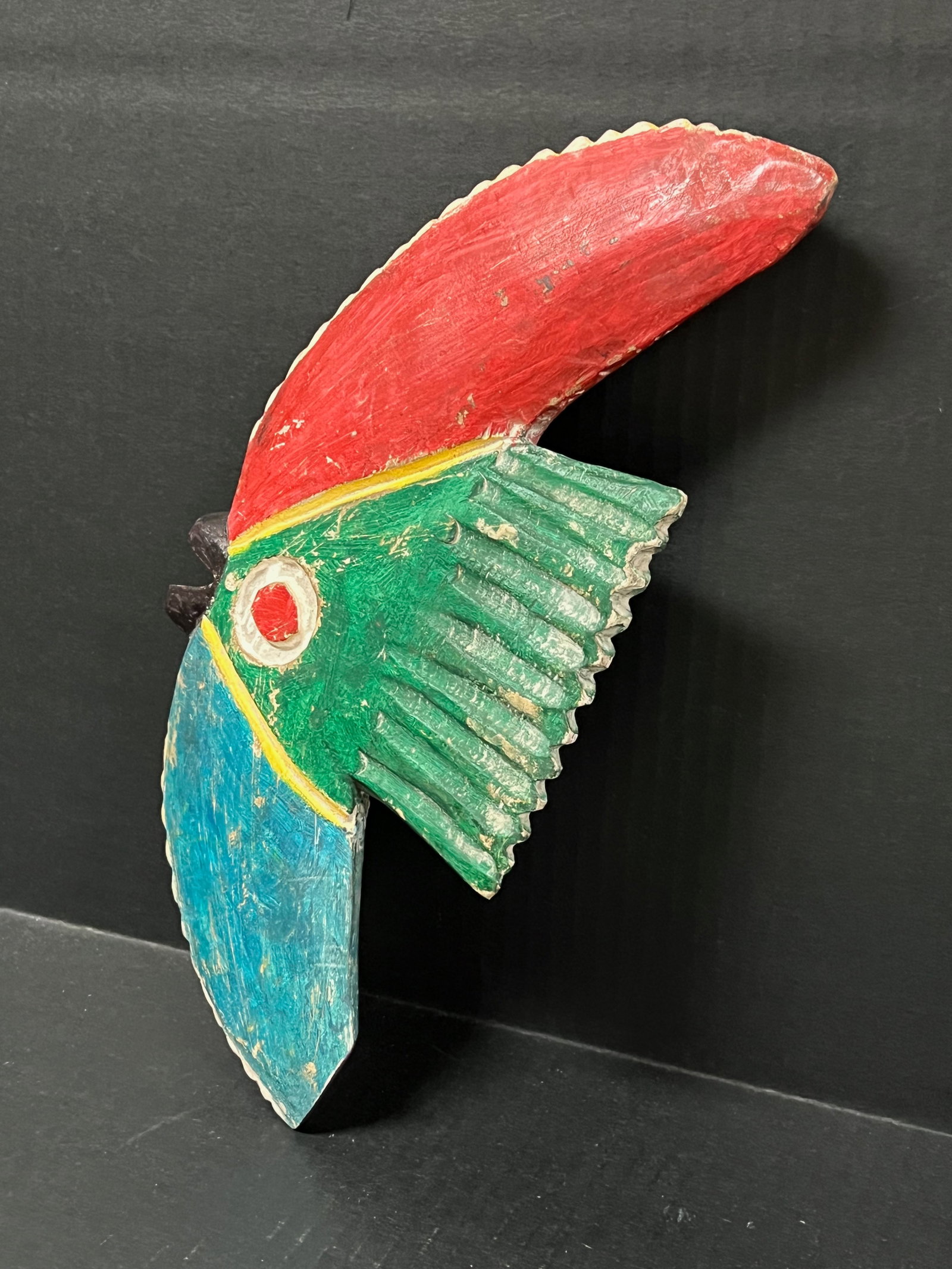 African Tribal Art Carved Wood Bozo Bird Sculpture - 5