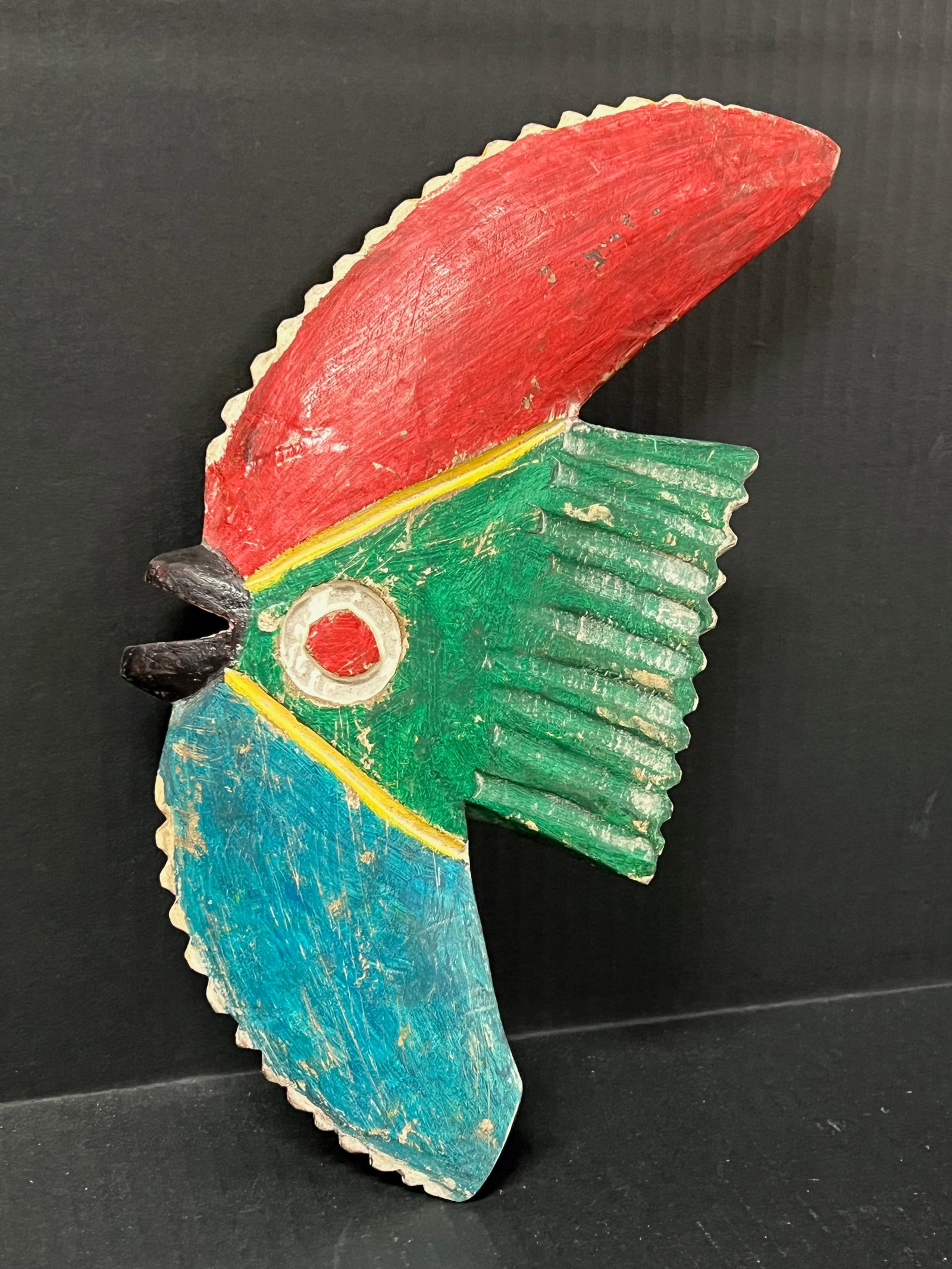 African Tribal Art Carved Wood Bozo Bird Sculpture - 6