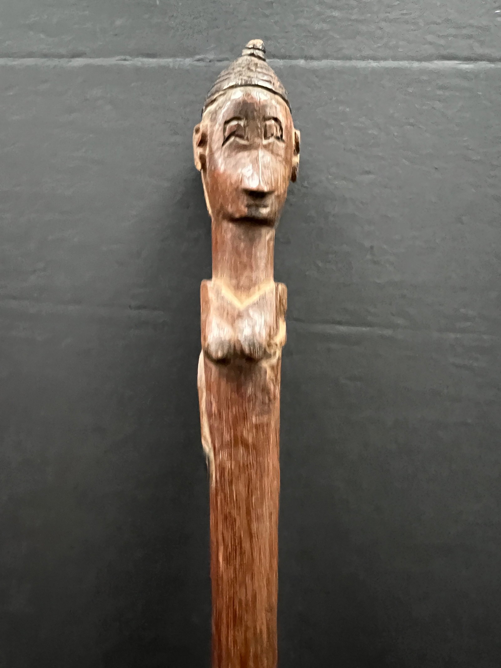 African Tribal Art Carved Wood Tanzania Scepter - 2