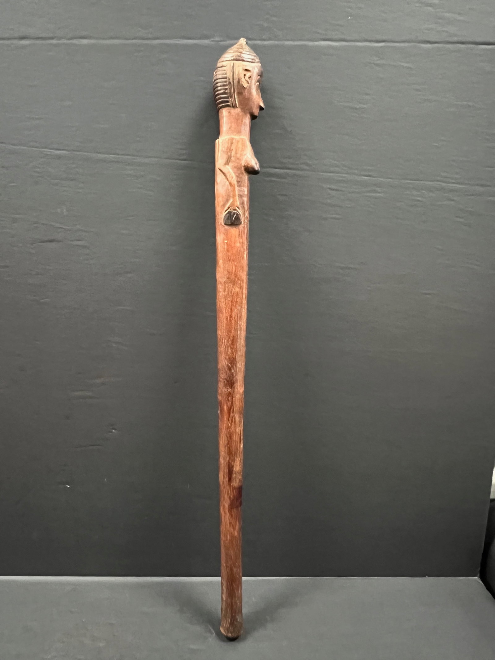 African Tribal Art Carved Wood Tanzania Scepter - 3