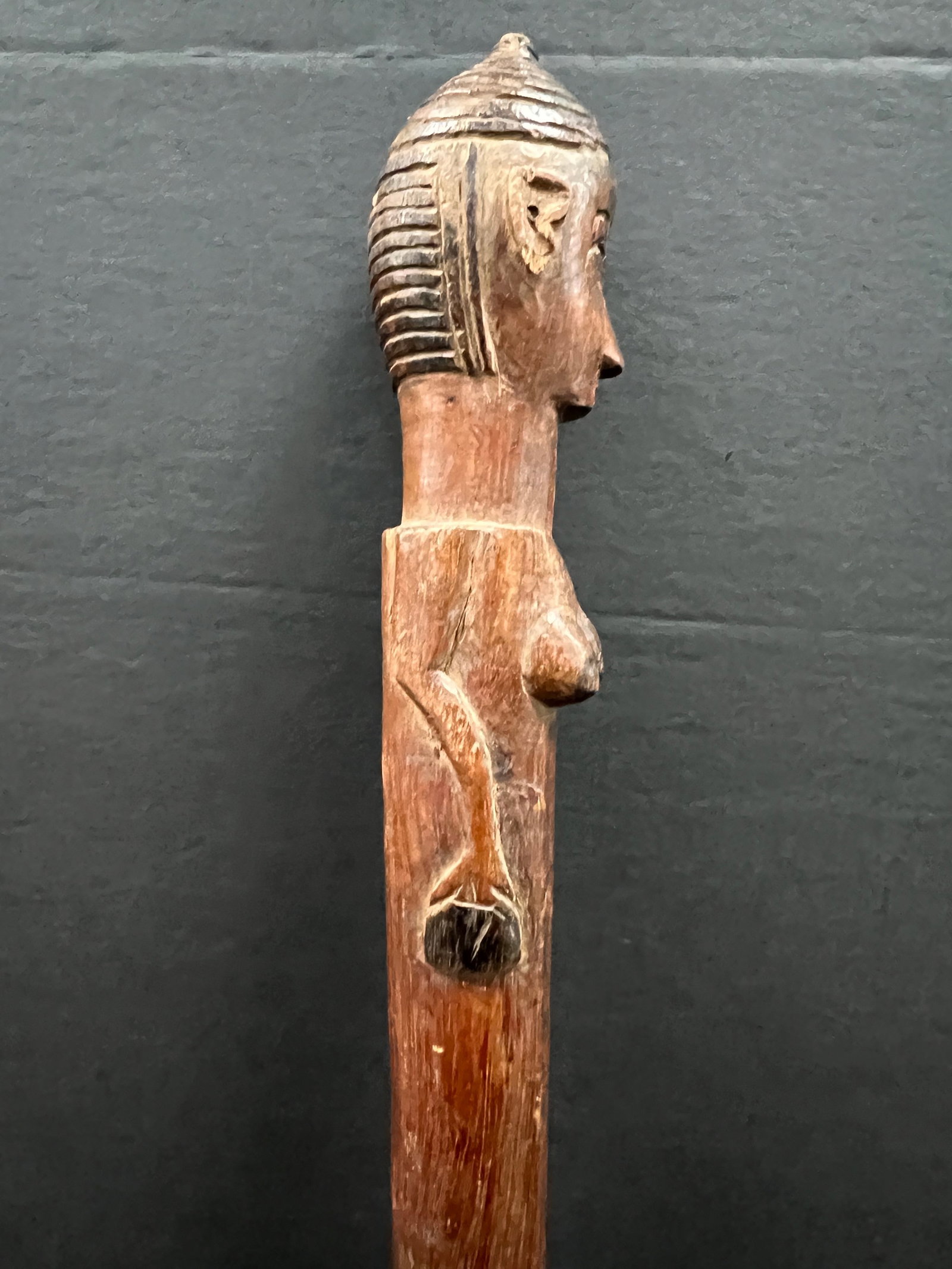 African Tribal Art Carved Wood Tanzania Scepter - 4