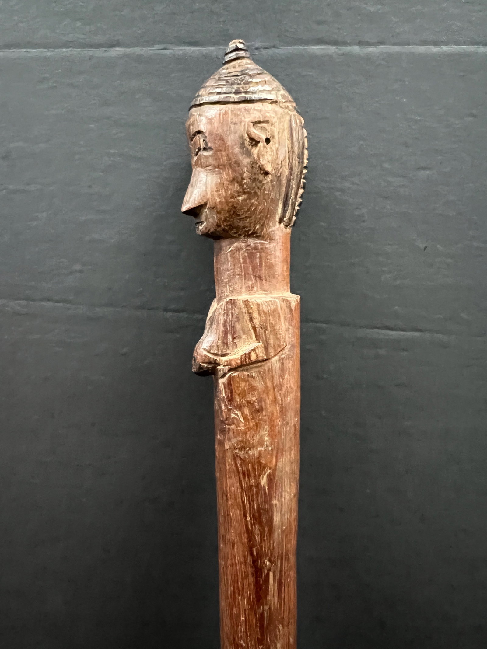 African Tribal Art Carved Wood Tanzania Scepter - 6