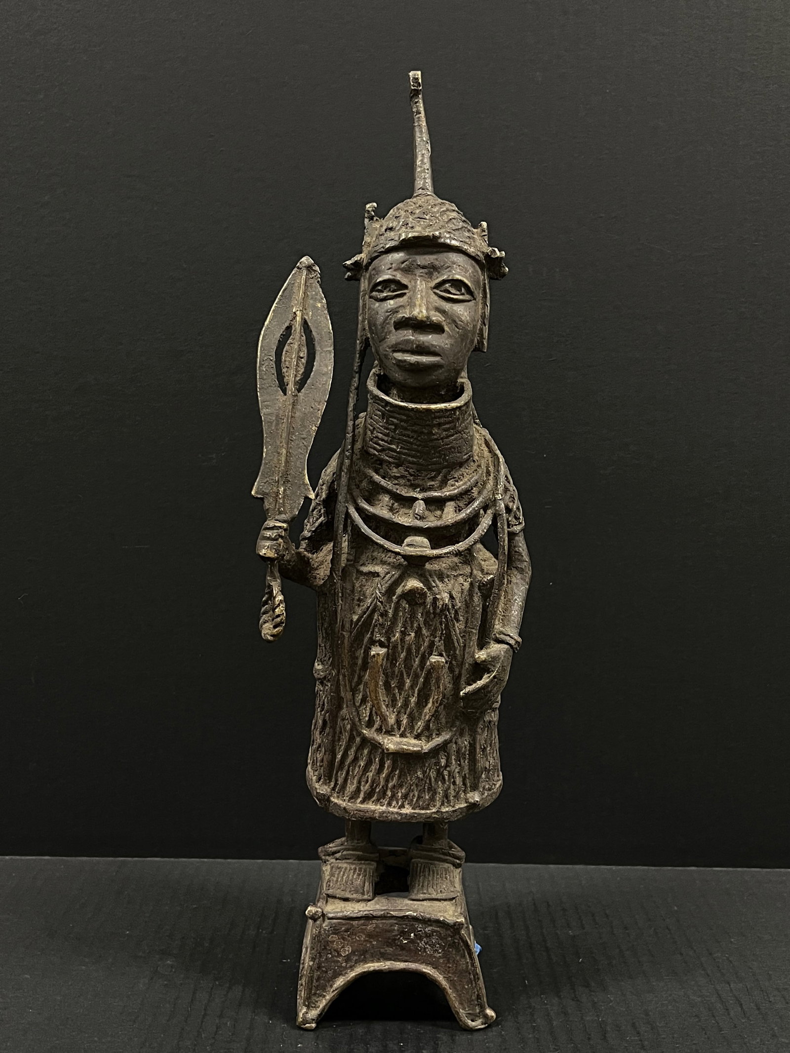 African Tribal Art Benin Bronze Warrior Statue (1 of 8)