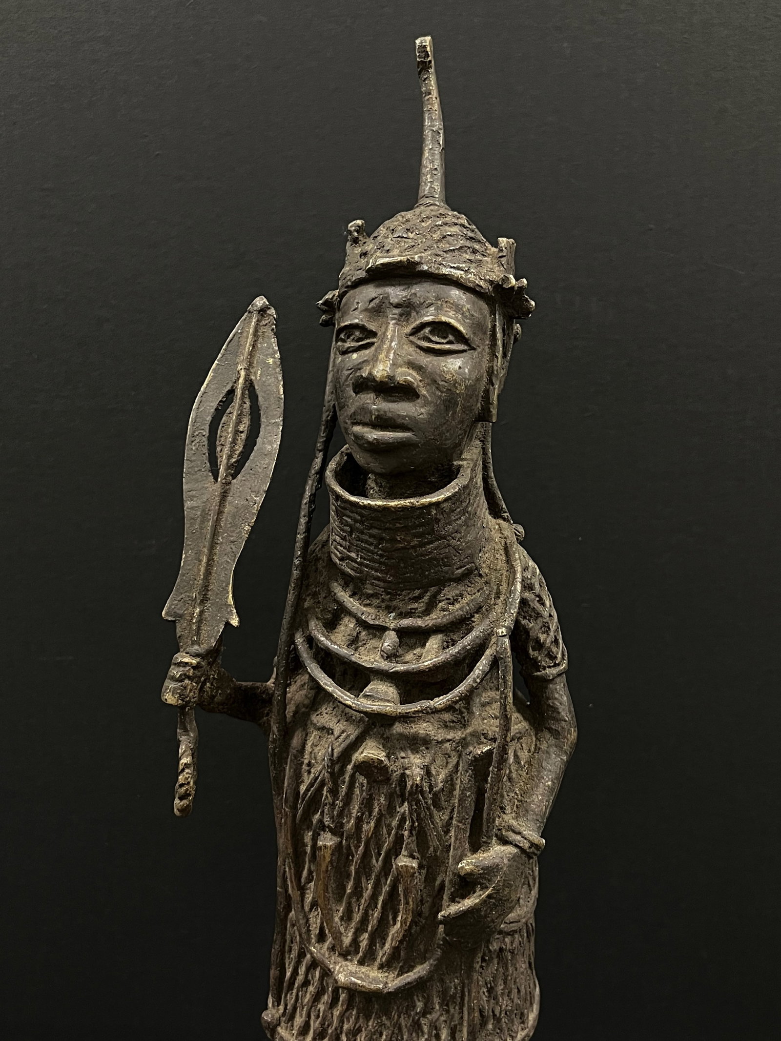 African Tribal Art Benin Bronze Warrior Statue - 6