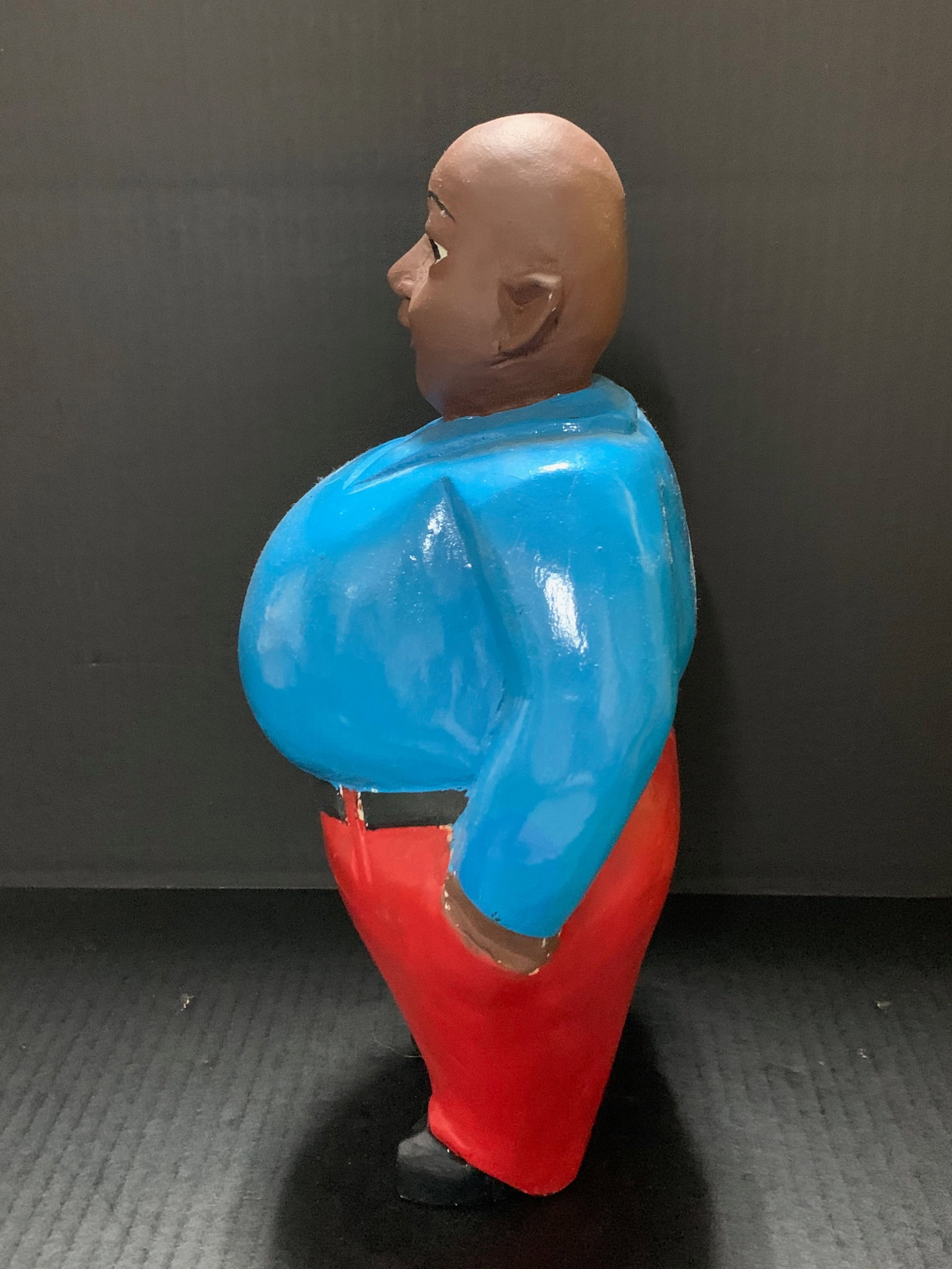 African Tribal Art Carved Wood Colonial Male Statue - 5