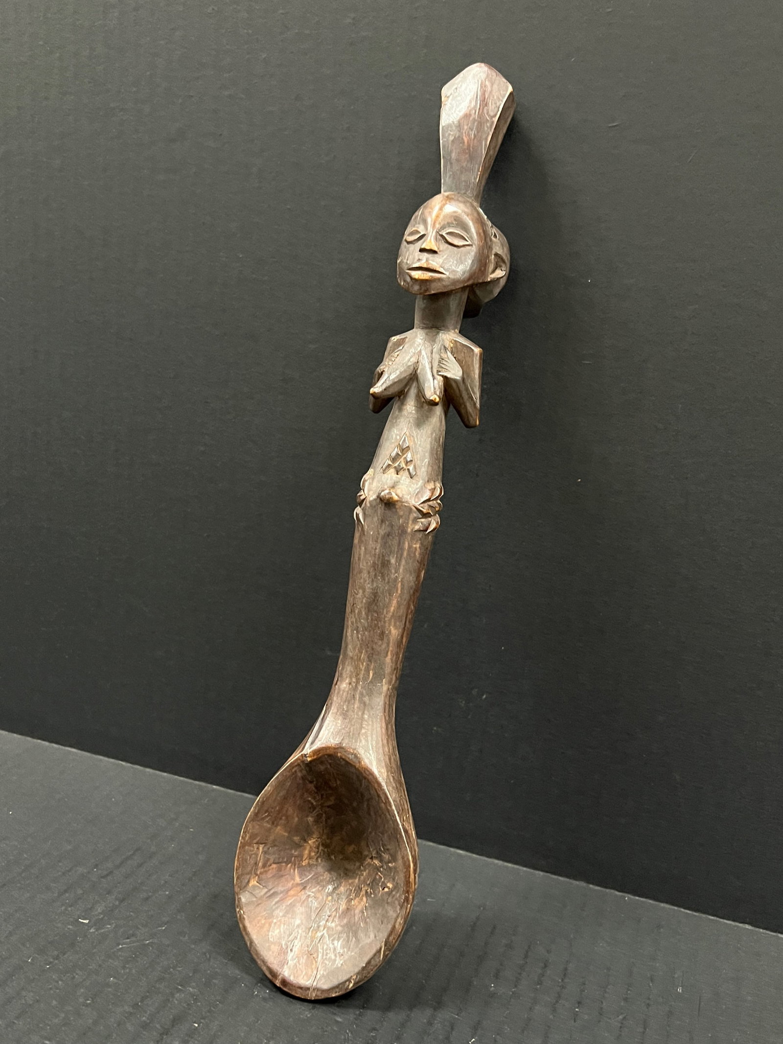 African Tribal Art Carved Wood Kuba Spoon - 3