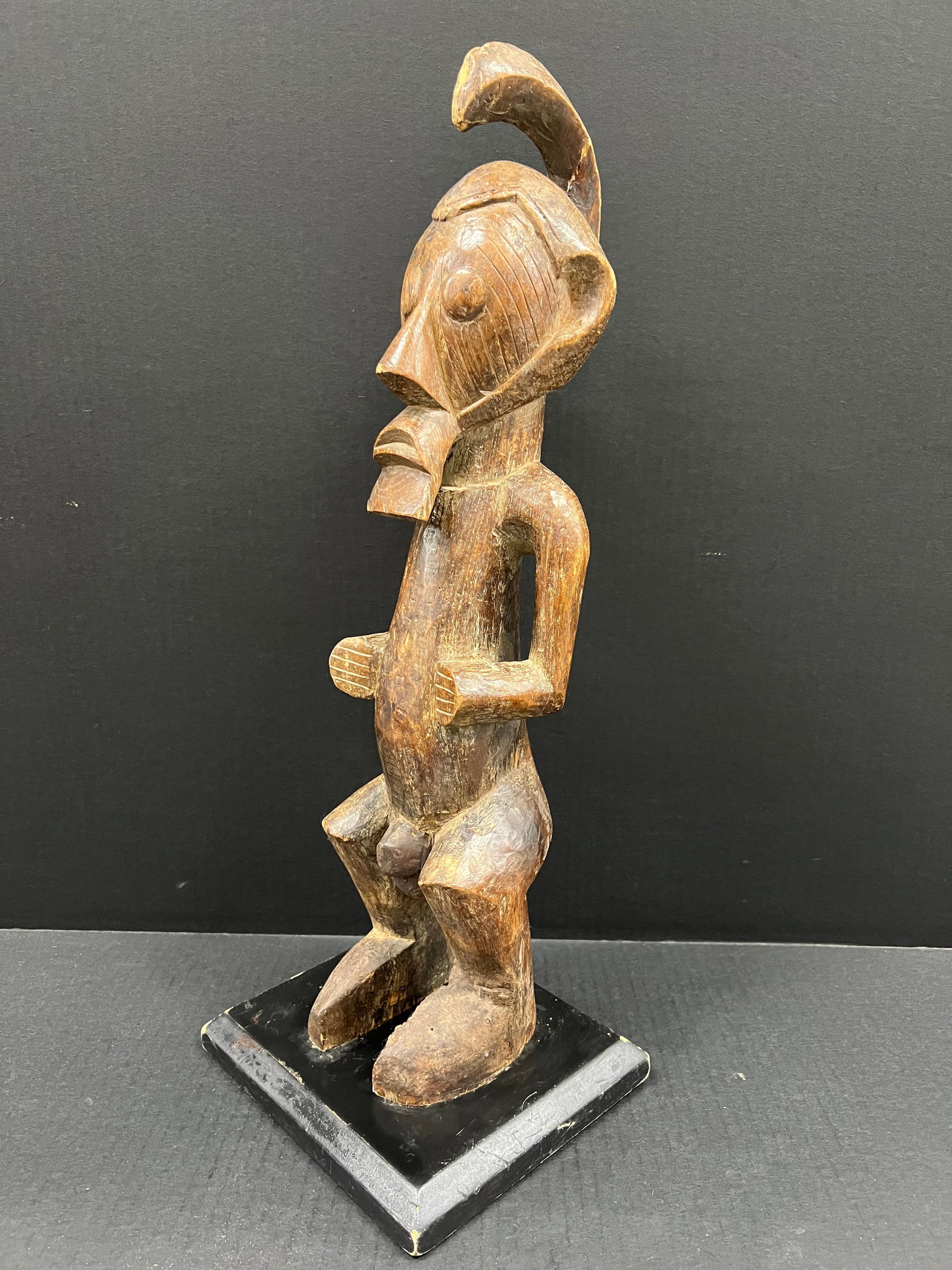 African Tribal Art Carved Wood Songye Statue - 5