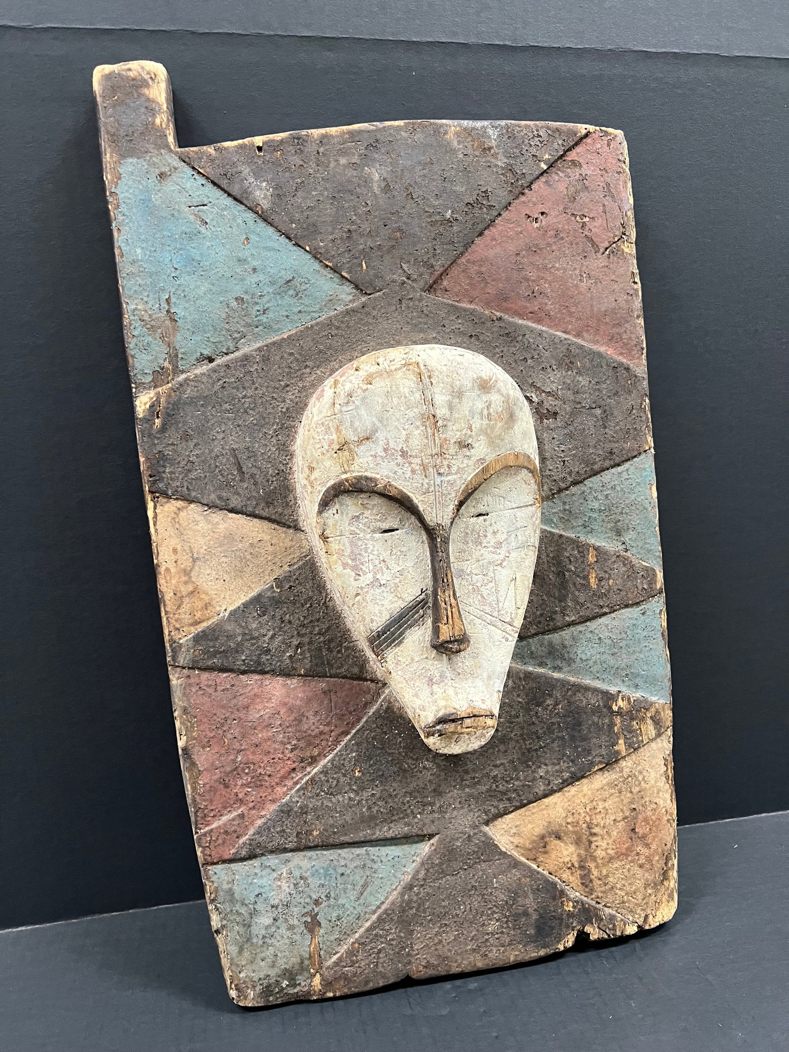 African Tribal Art Carved Wood Fang Door - 2