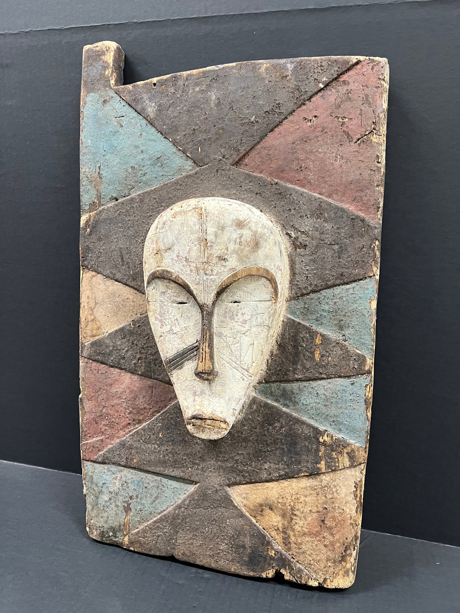 African Tribal Art Carved Wood Fang Door - 3