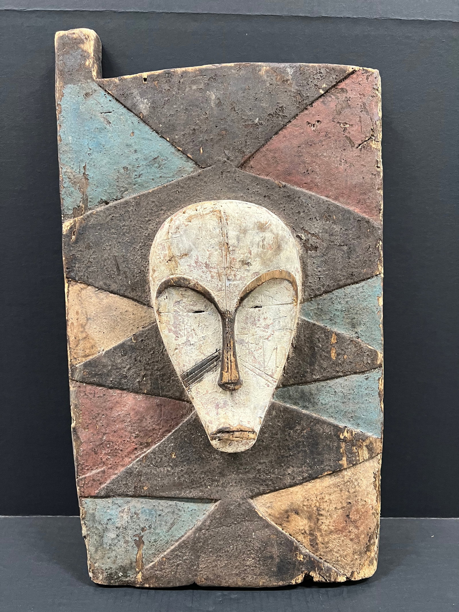 African Tribal Art Carved Wood Fang Door - 4