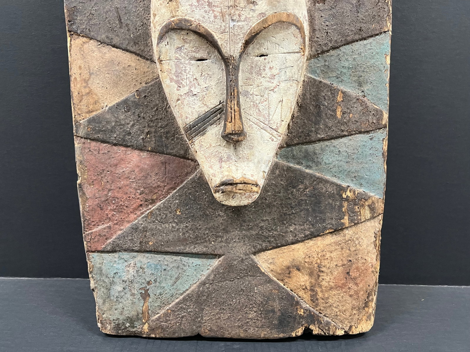 African Tribal Art Carved Wood Fang Door - 5