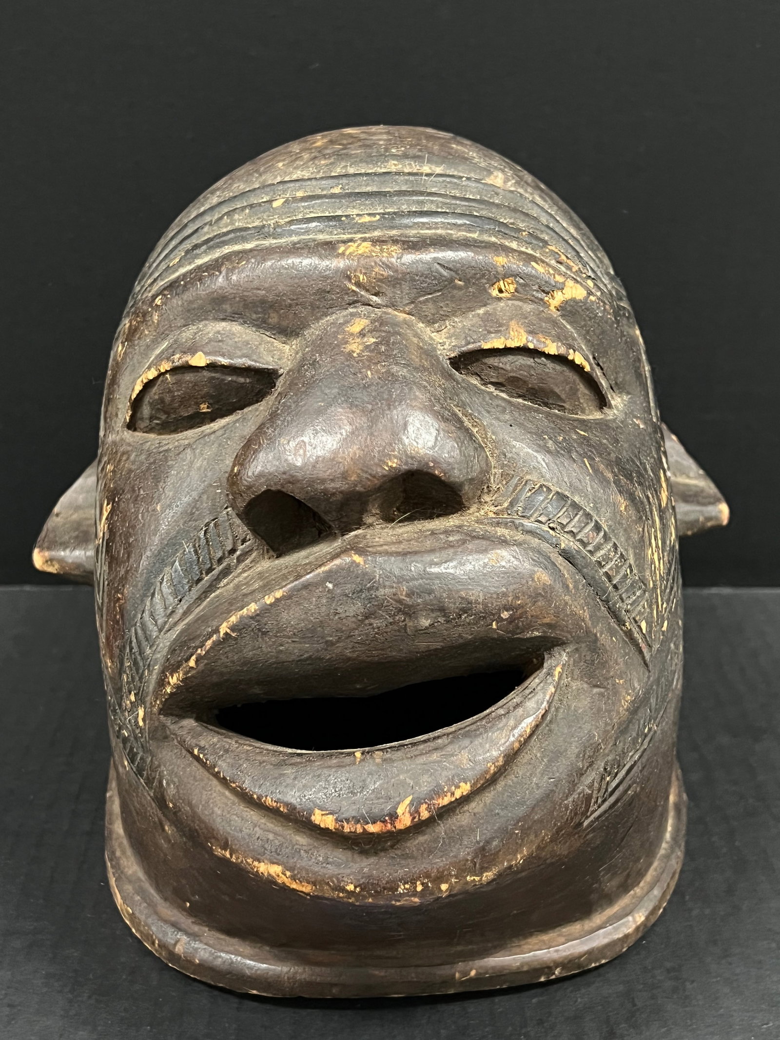 African Tribal Art Carved Wood Makonde Helmet Mask (1 of 7)