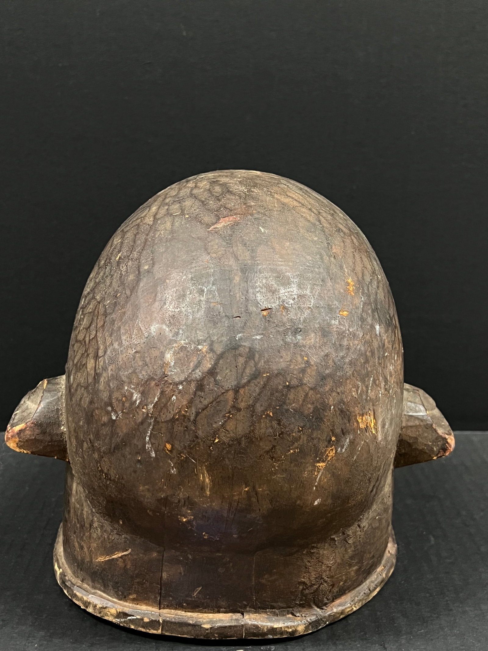 African Tribal Art Carved Wood Makonde Helmet Mask - 6