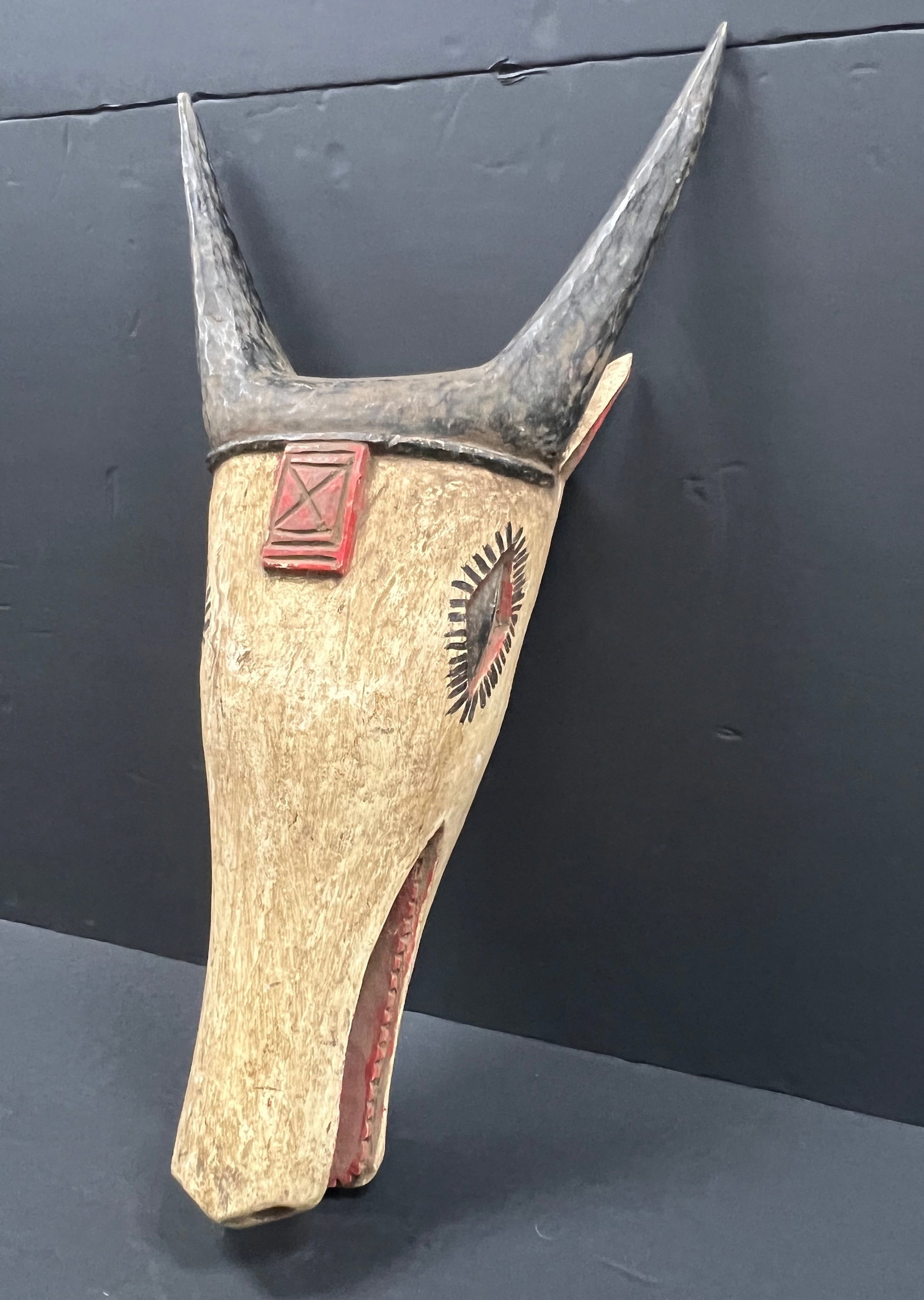 African Tribal Art Carved Wood Bozo Antelope Mask - 2