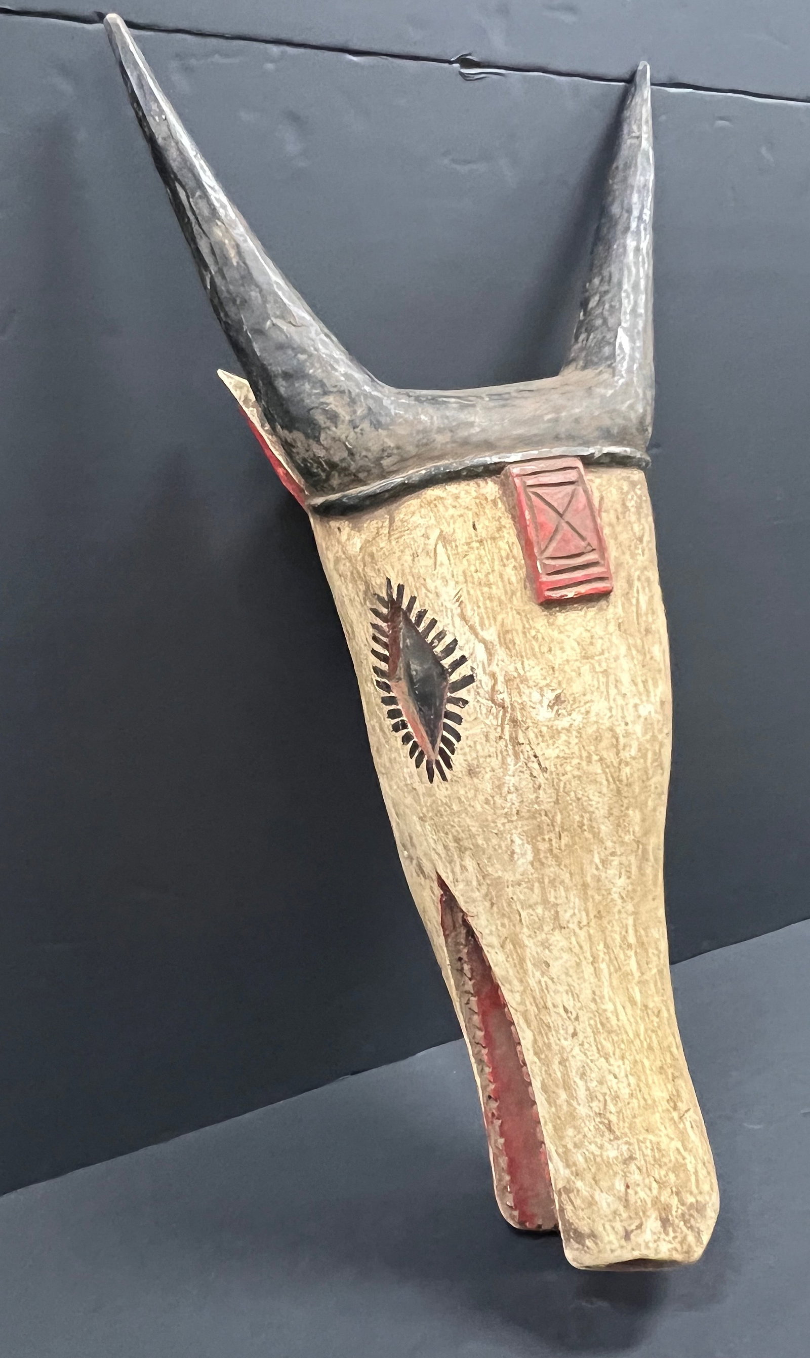 African Tribal Art Carved Wood Bozo Antelope Mask - 3