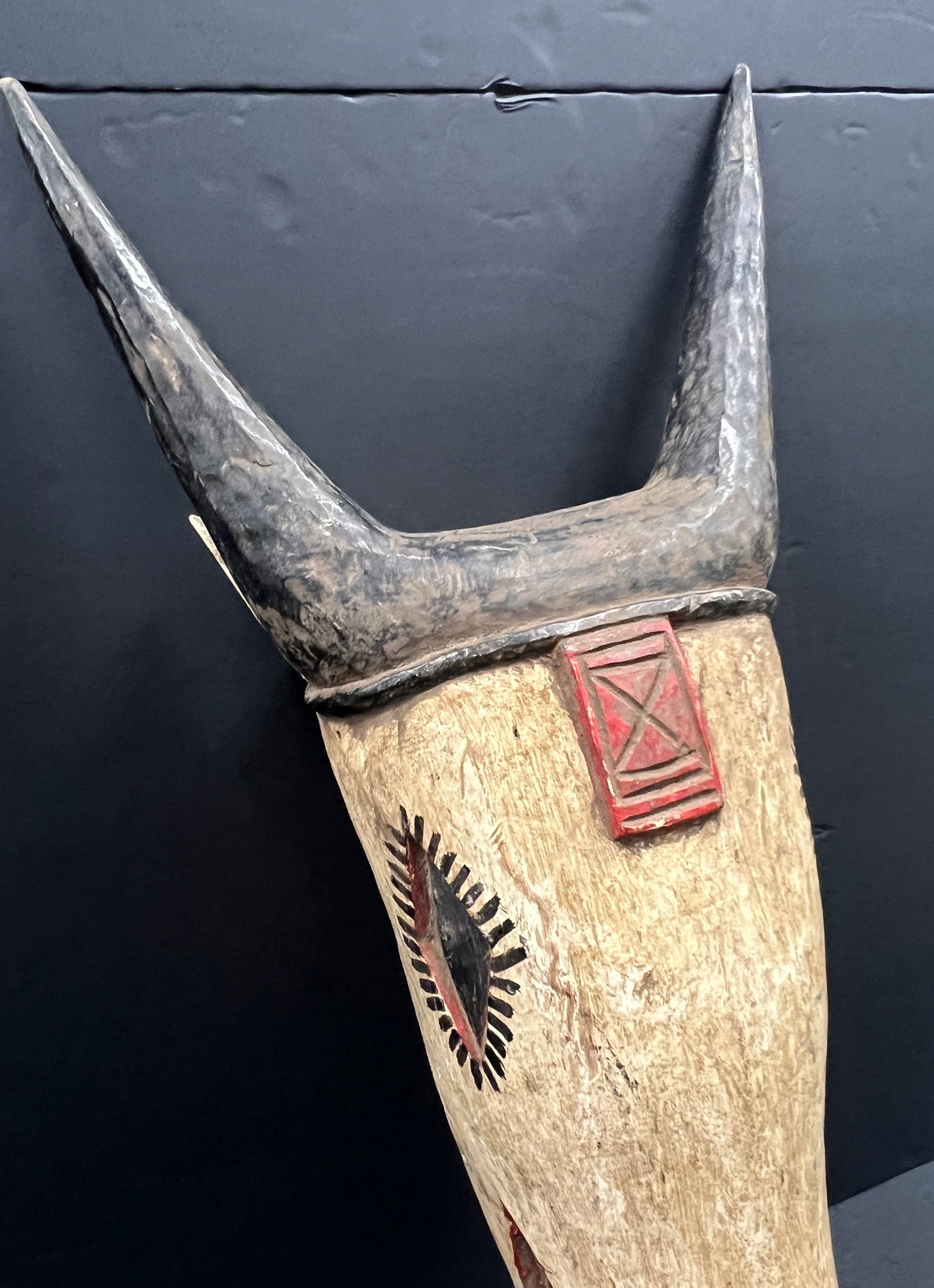 African Tribal Art Carved Wood Bozo Antelope Mask - 4