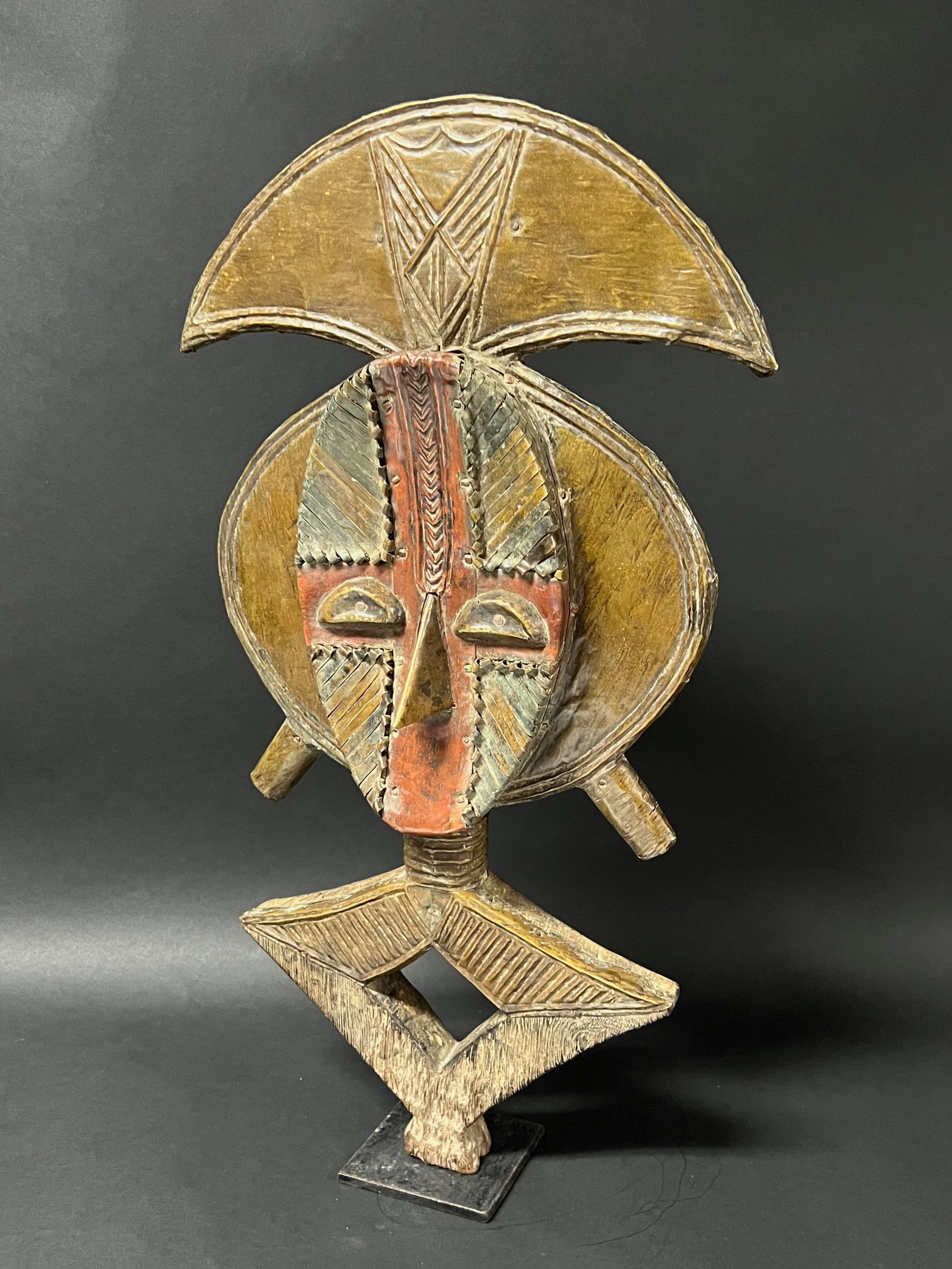 African Tribal Art Carved Wood Bakota Reliquary Guardian Statue - 3