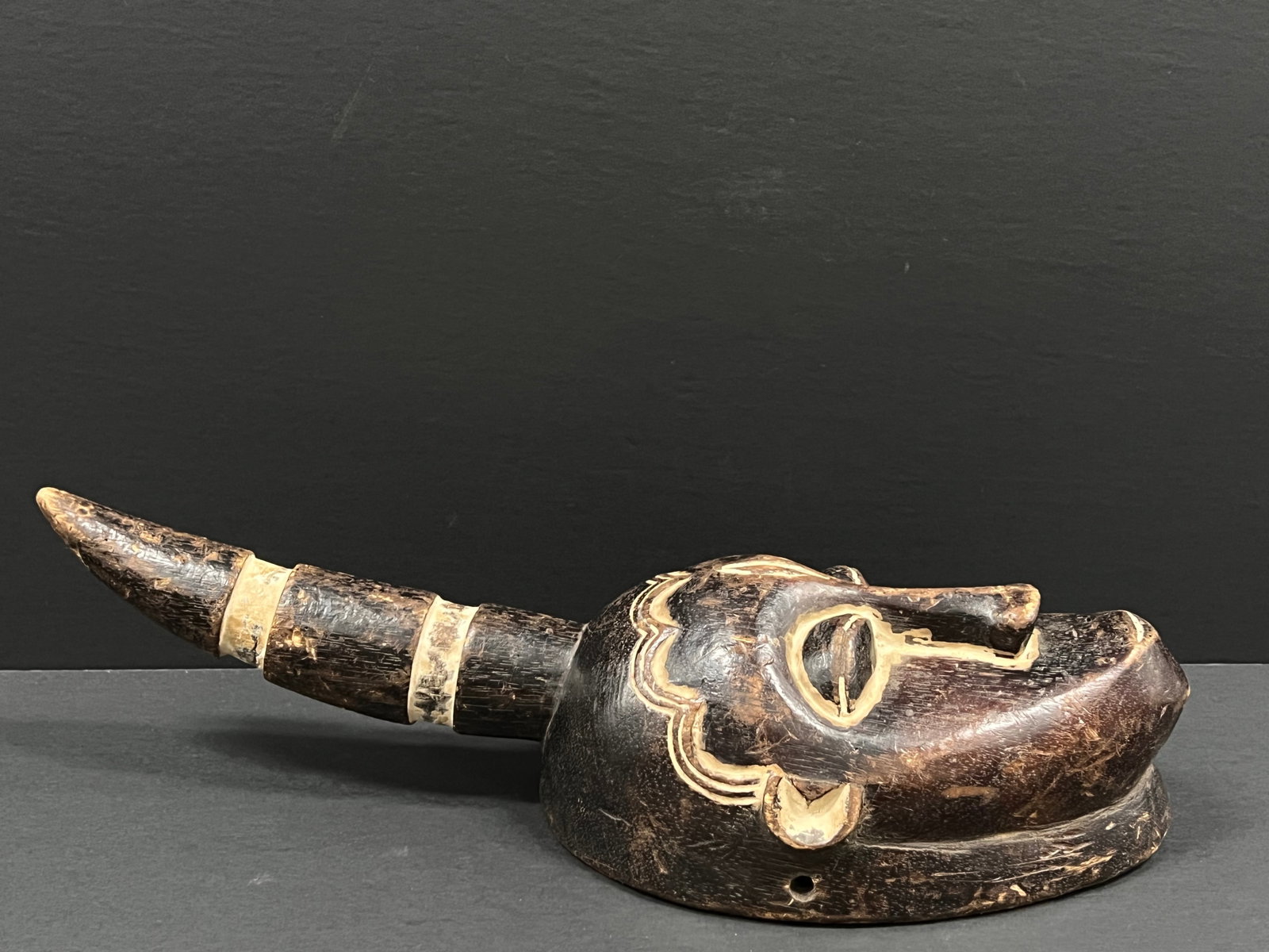 African Tribal Art Carved Wood Baule Mask - 3
