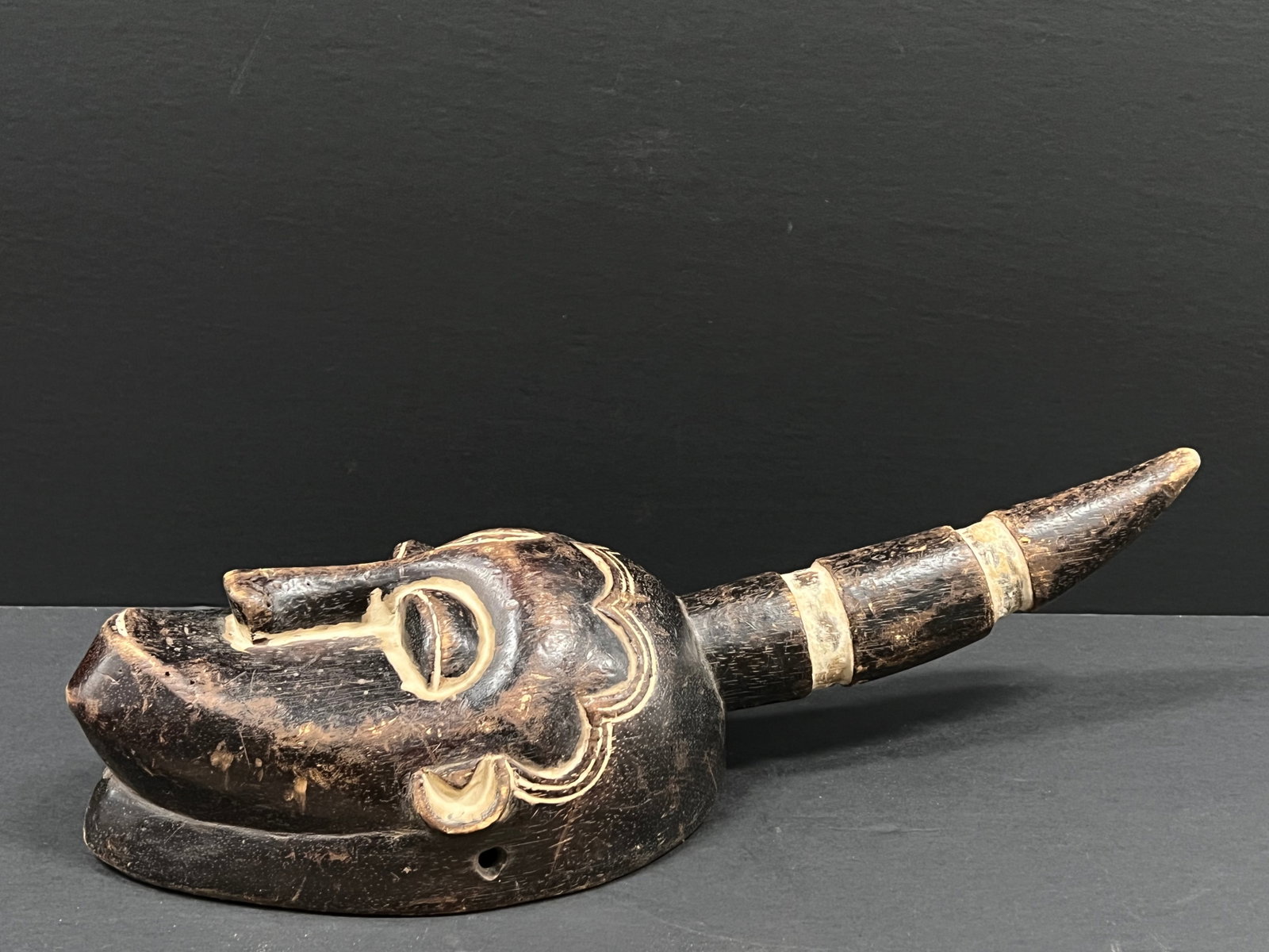 African Tribal Art Carved Wood Baule Mask - 4