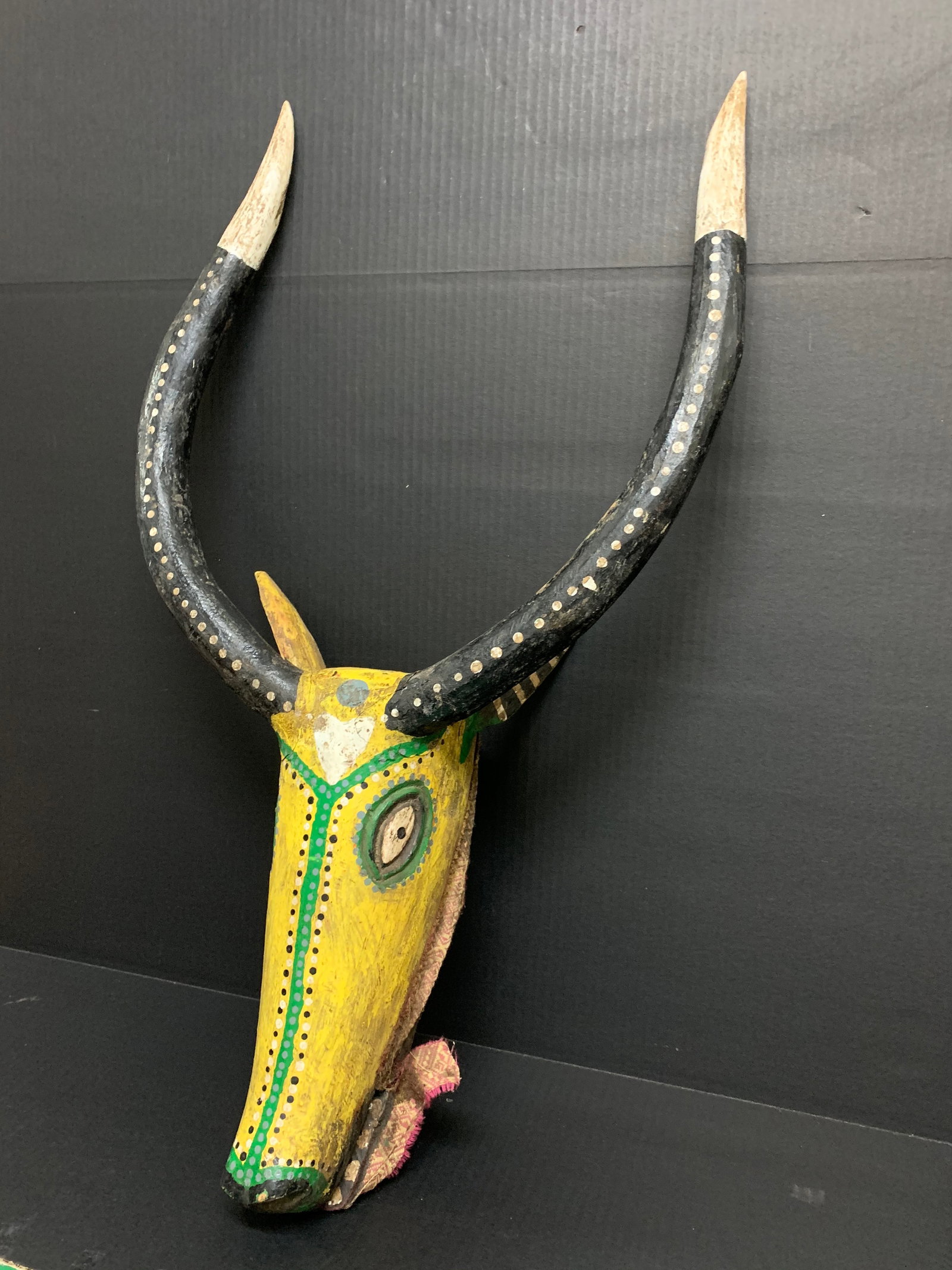 African Tribal Art Carved Wood Bamana Bozo Antelope Marionette Mask - 2
