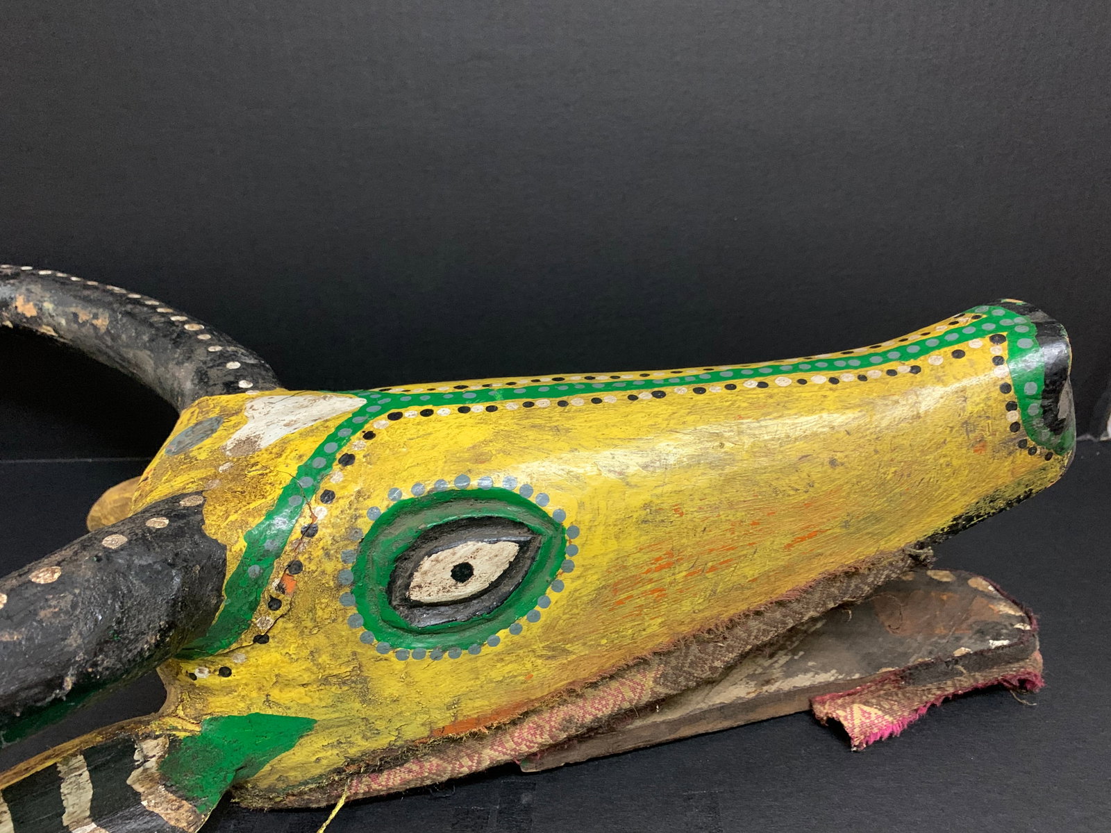 African Tribal Art Carved Wood Bamana Bozo Antelope Marionette Mask - 4