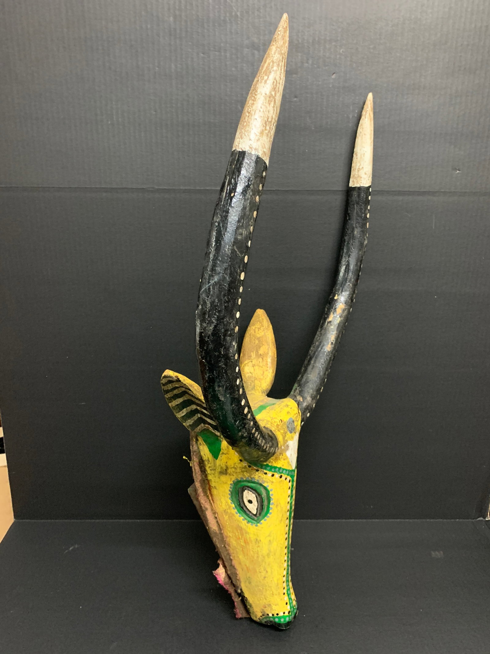 African Tribal Art Carved Wood Bamana Bozo Antelope Marionette Mask - 5
