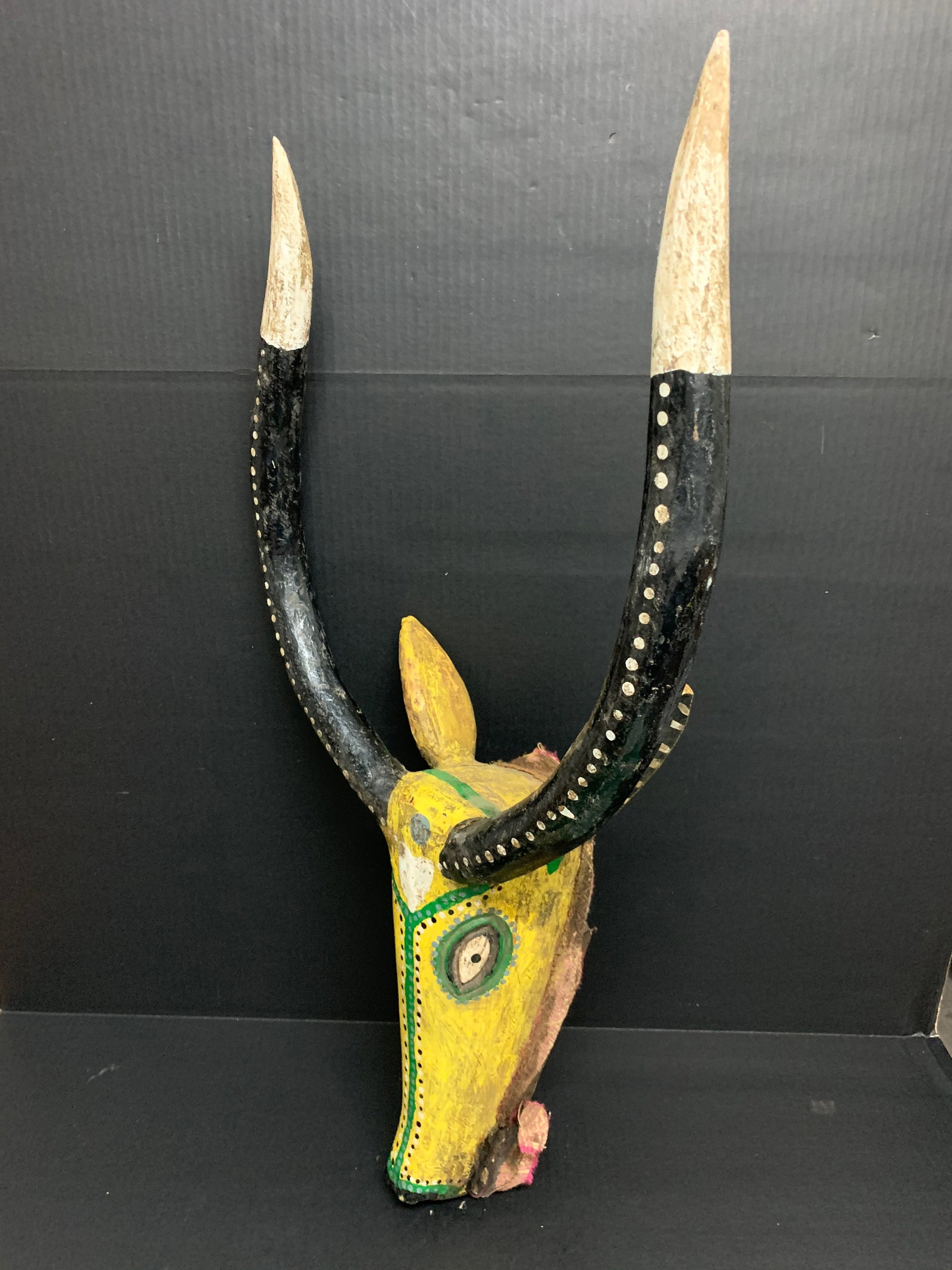 African Tribal Art Carved Wood Bamana Bozo Antelope Marionette Mask - 6