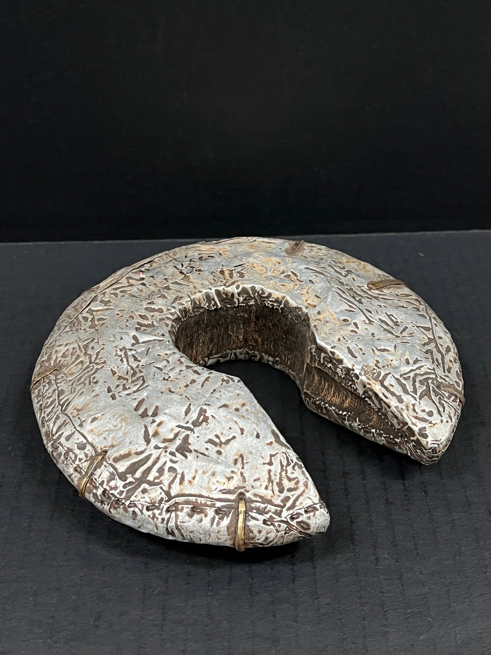 African Tribal Art Carved Wood Nigerian Wood and Tin Currency - 5