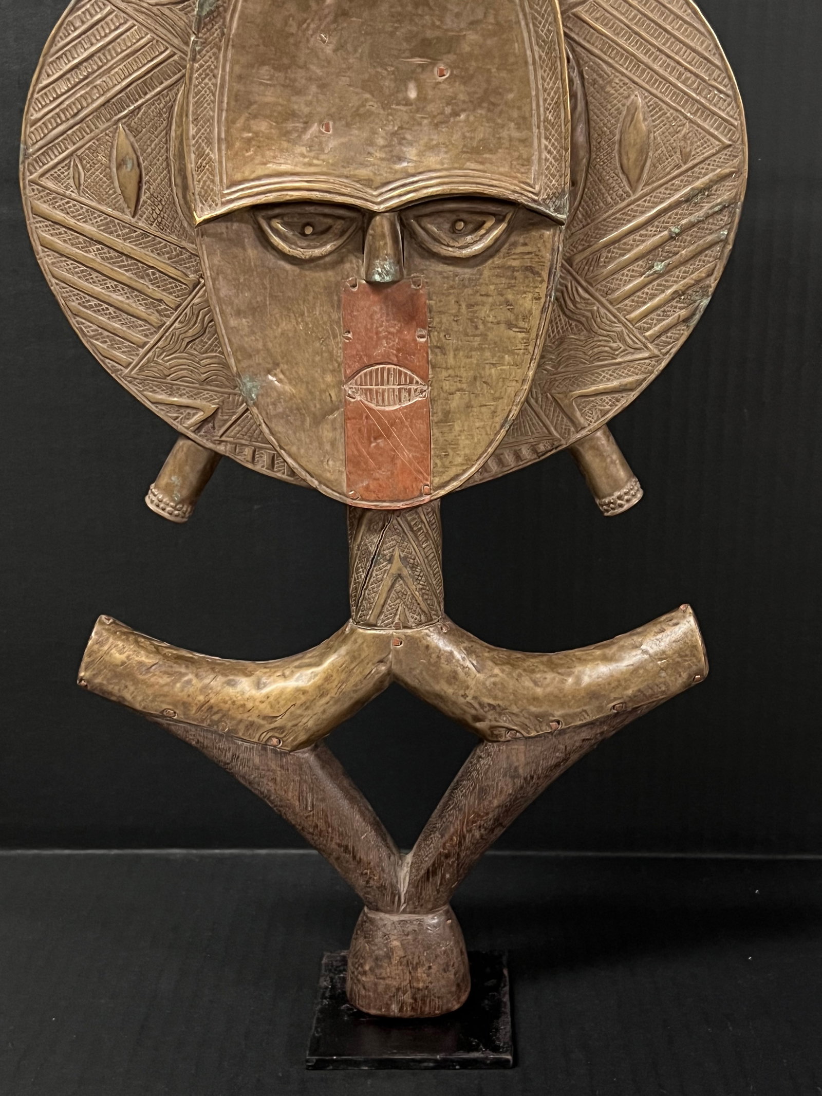 African Tribal Art Carved Wood Bakota Reliquary Guardian Statue - 5