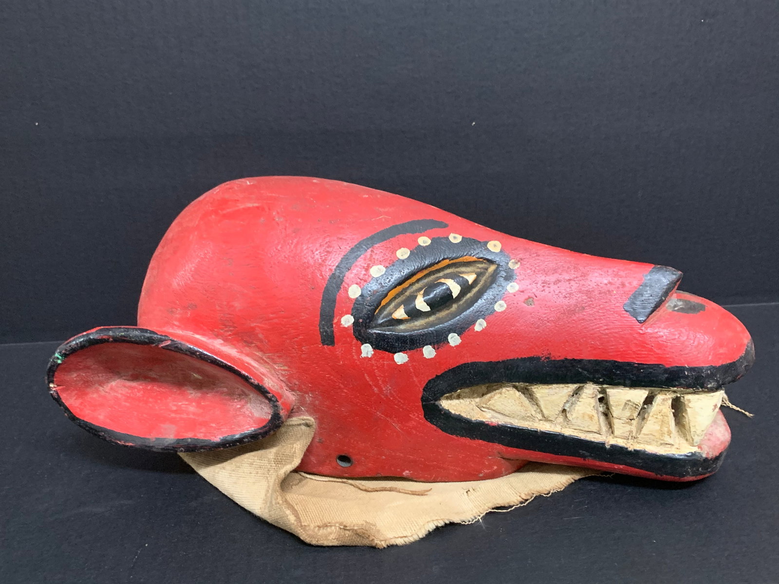 African Tribal Art Carved Wood Bamana Bozo Mask - 4