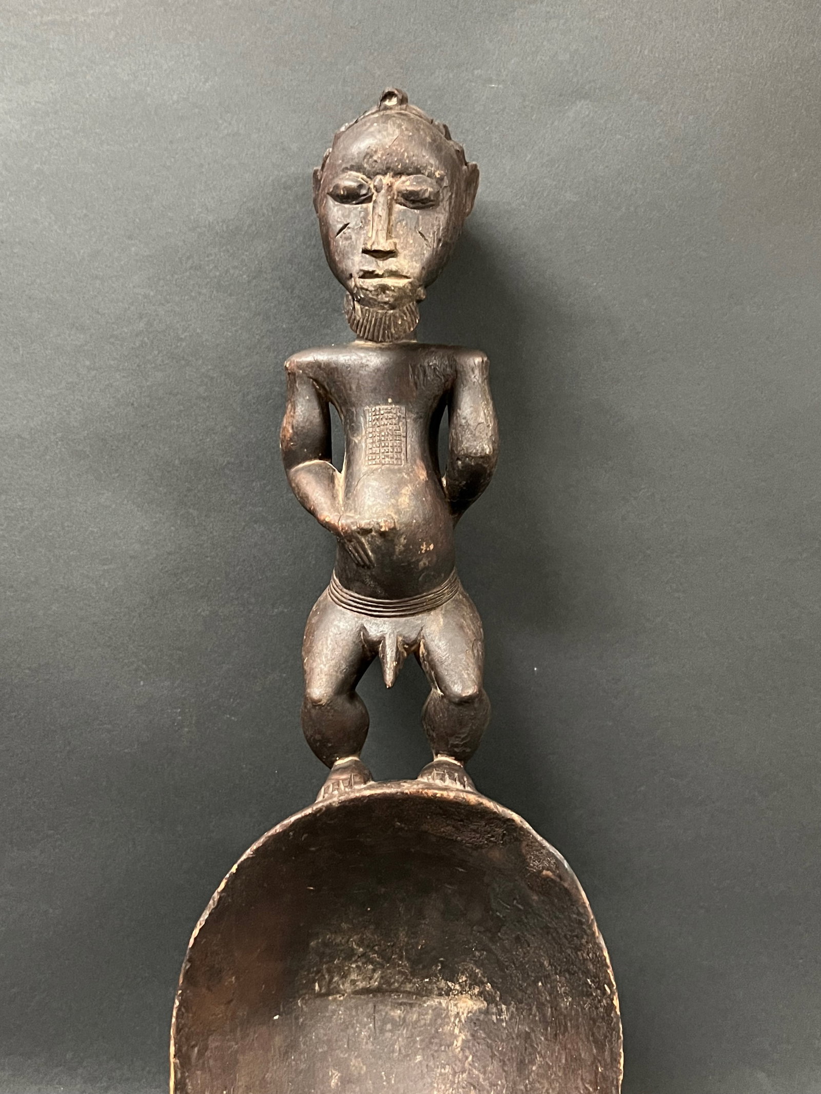 African Tribal Art Carved Wood Baule Spoon - 3