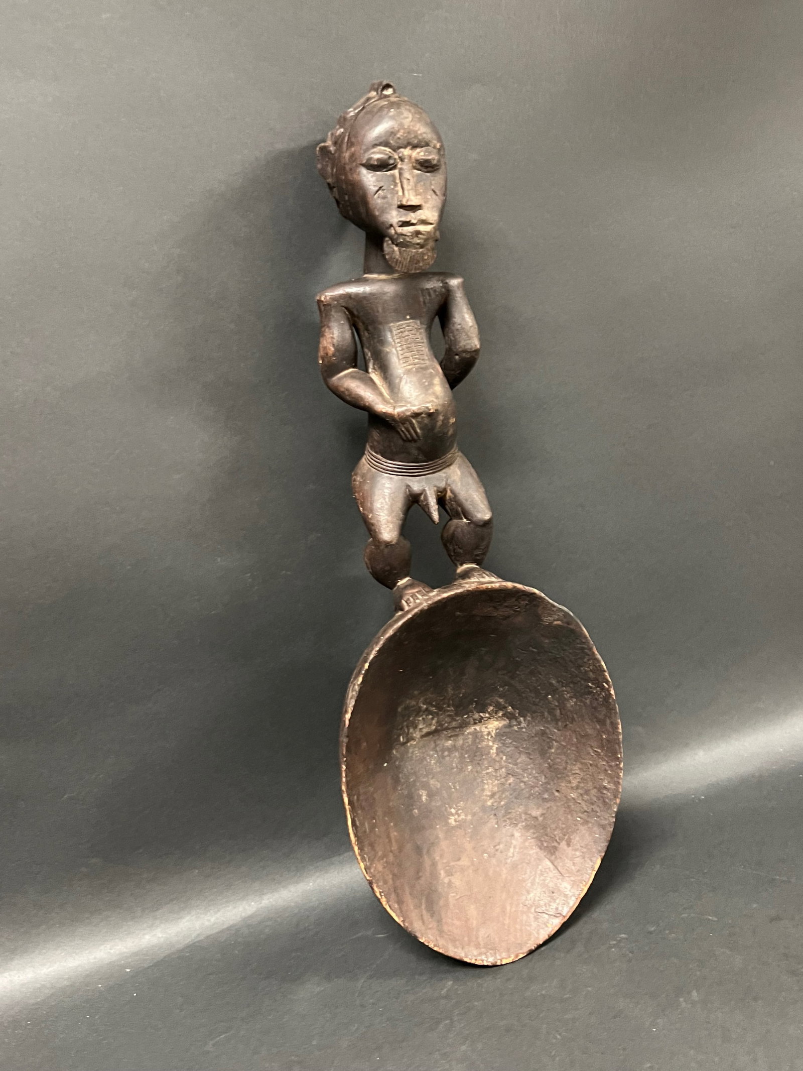 African Tribal Art Carved Wood Baule Spoon - 4