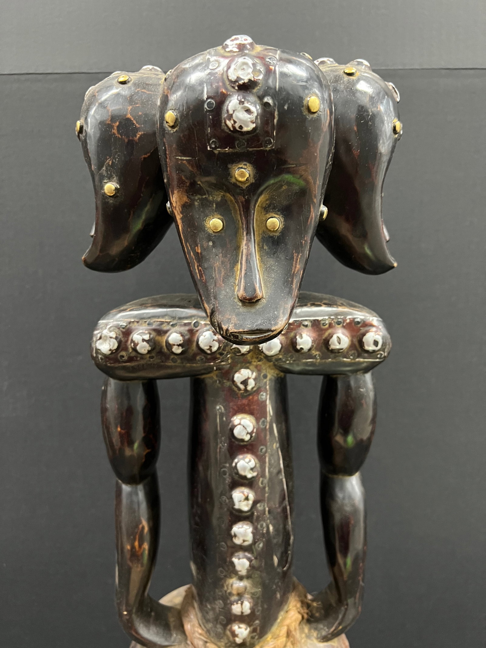 African Tribal Art Carved Wood Fang Statue - 2