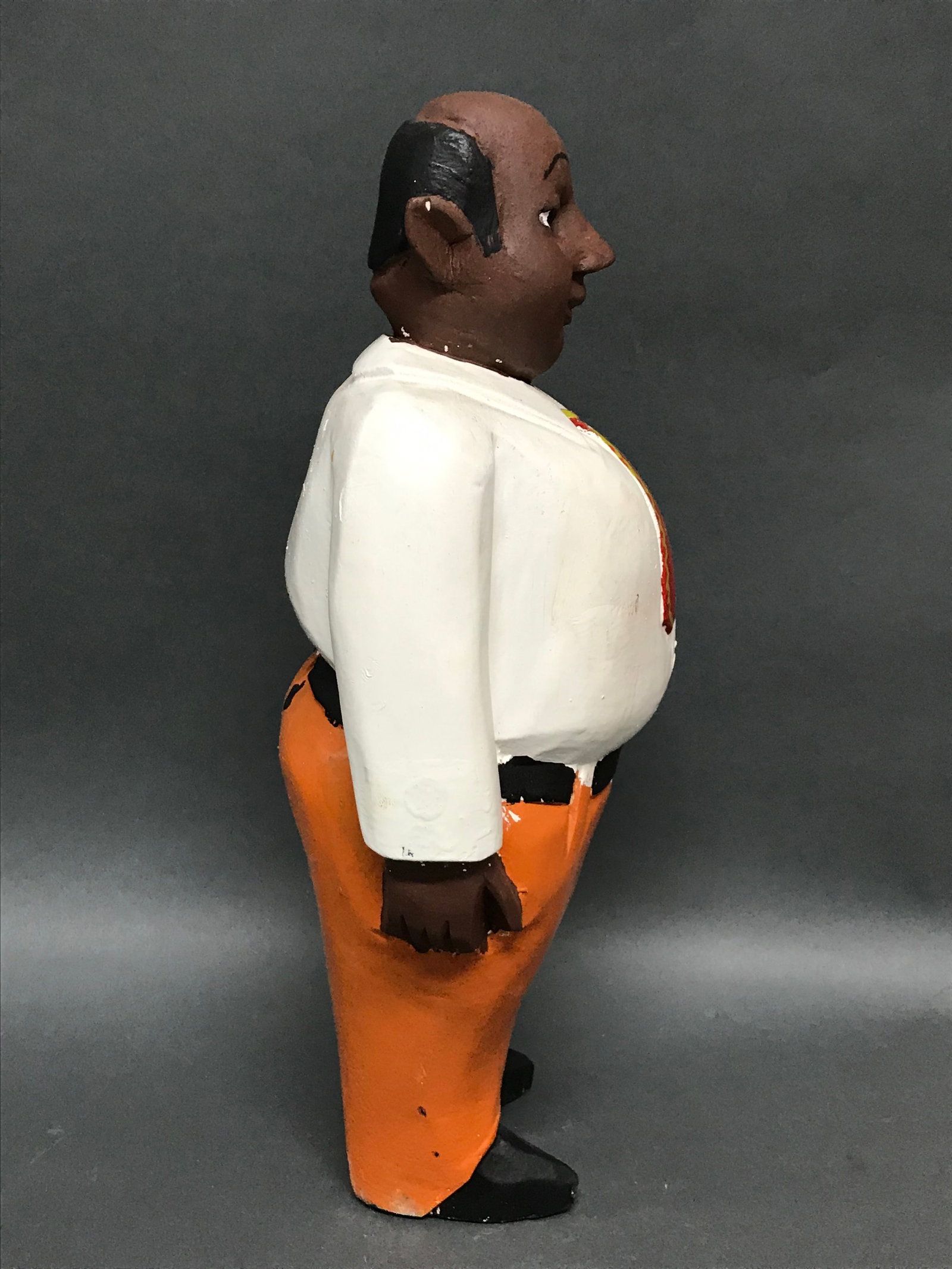African Tribal Art Carved Wood Colonial Male Statue - 4