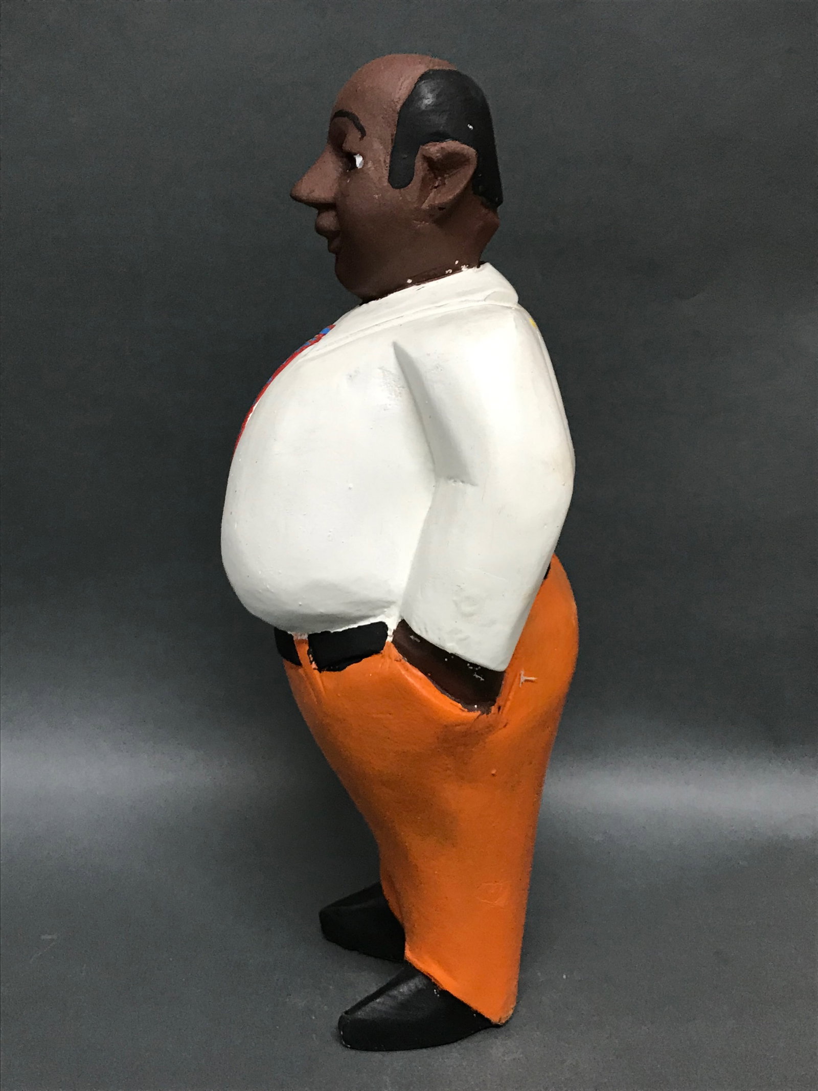 African Tribal Art Carved Wood Colonial Male Statue - 6